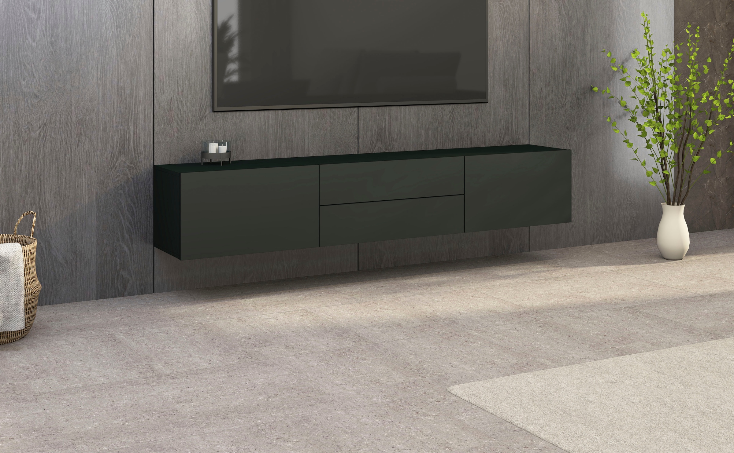 borchardt Möbel Lowboard »Sophia«, Breite 200 cm mit 2 Klappen und 2 Schubkästen, stehend und hängend