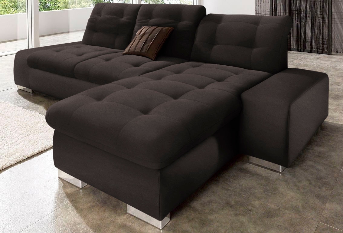 sit&more Ecksofa »Pale L-Form«, inklusive Kopfteilverstellung, wahlweise mit Bettfunktion