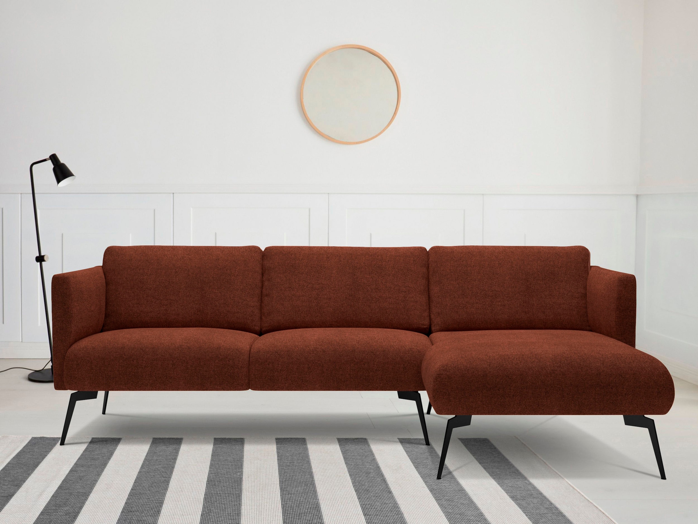 andas Ecksofa "Horna, L-Form,", mit schwarzen Metallbeinen günstig online kaufen