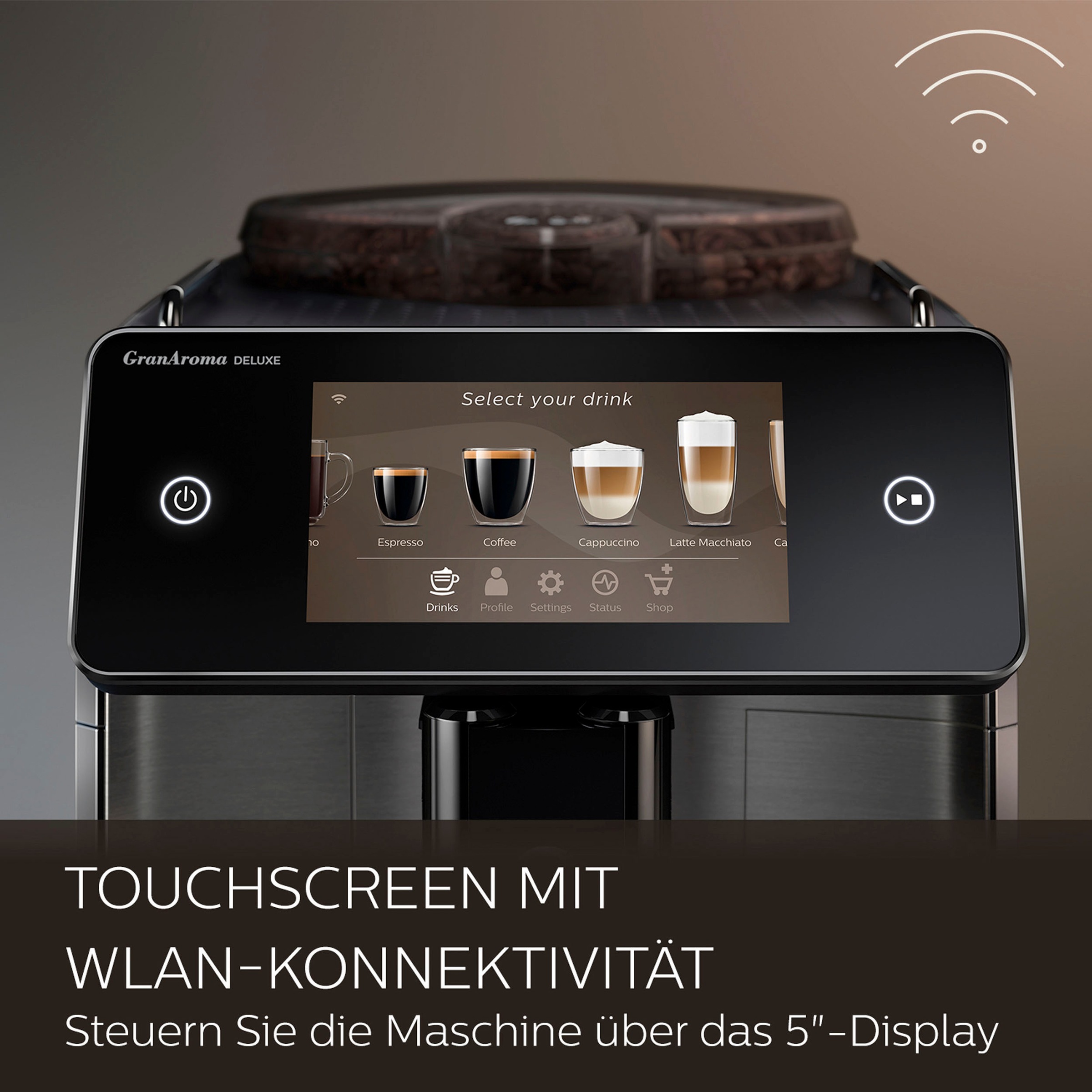 Saeco Kaffeevollautomat »Saeco GranAroma Deluxe SM6685/00« Pflegeset CA6707/10 im Wert von UVP 49,99€