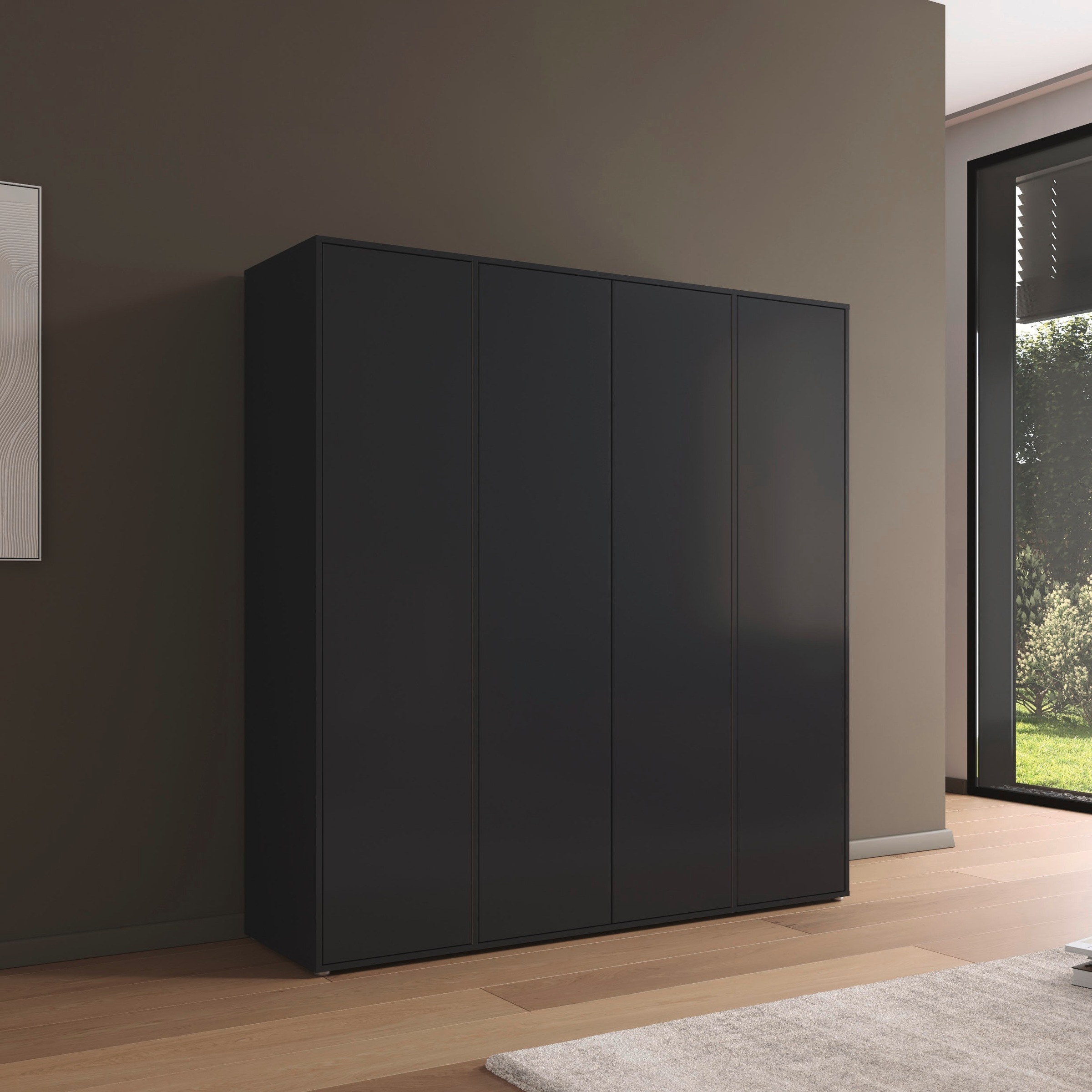 rauch Drehtürenschrank »Kleiderschrank Schrank Garderobe Wäscheschrank NABILA viel Stauraum«, (in 3 verschiedenen Ausstattungen BASIC/CLASSIC/PREMIUM), in 2 Breiten mit Push-to-Open Funktion TOPSELLER MADE IN GERMANY