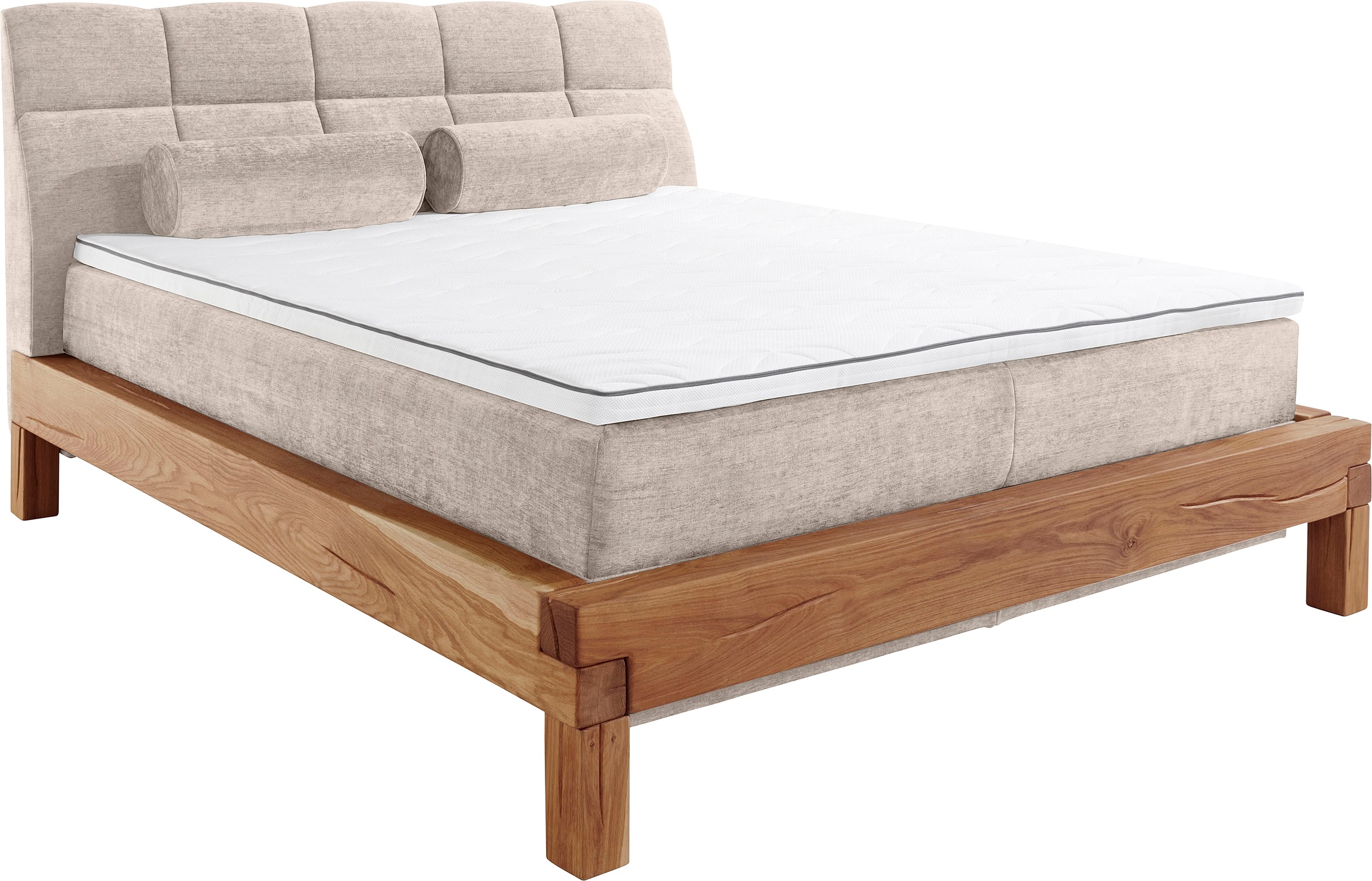Home affaire Boxspringbett »Villads«, Liegefläche: 160/200 cm aus Balkeneiche, Inside-Boxspring-Unterbau