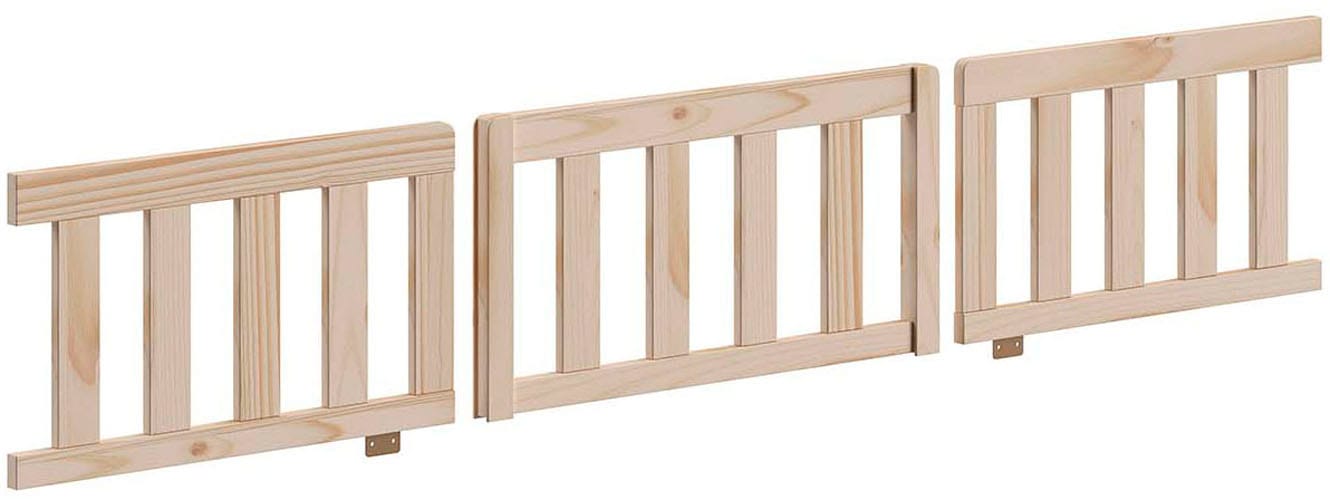 Vipack Hausbett »Dallas, Massivholzbett mit Dachaufbau umbaubar vom Boden- zum Daybett« inkl. Lattenrost, Rausfallschutz, Sprossen, 90 oder 140x200 cm breit,  stabil und standfest gebaut, wahlweise Kiefer massiv natur oder weiß