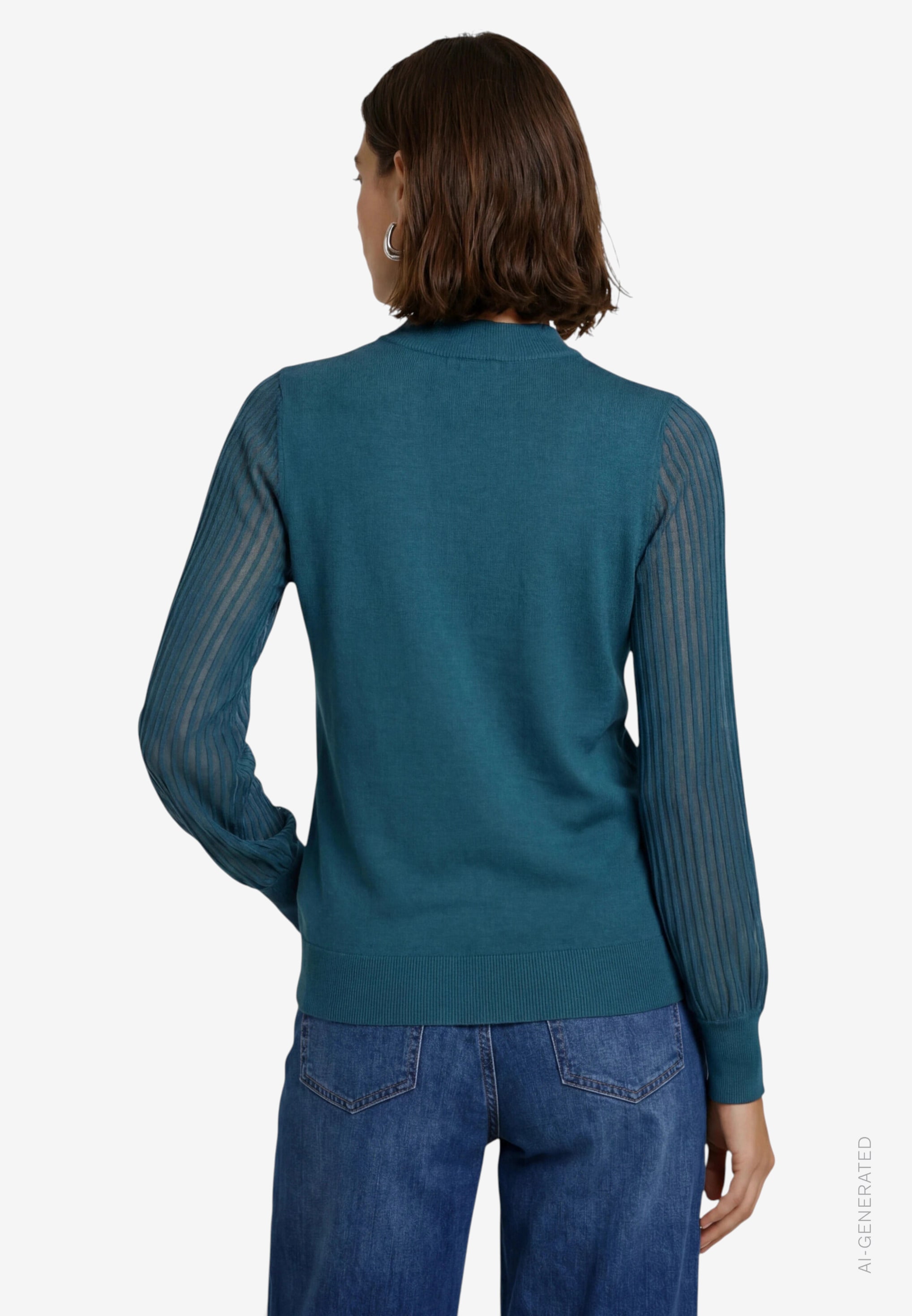 Zero Strickpullover mit transparenten Ärmeln