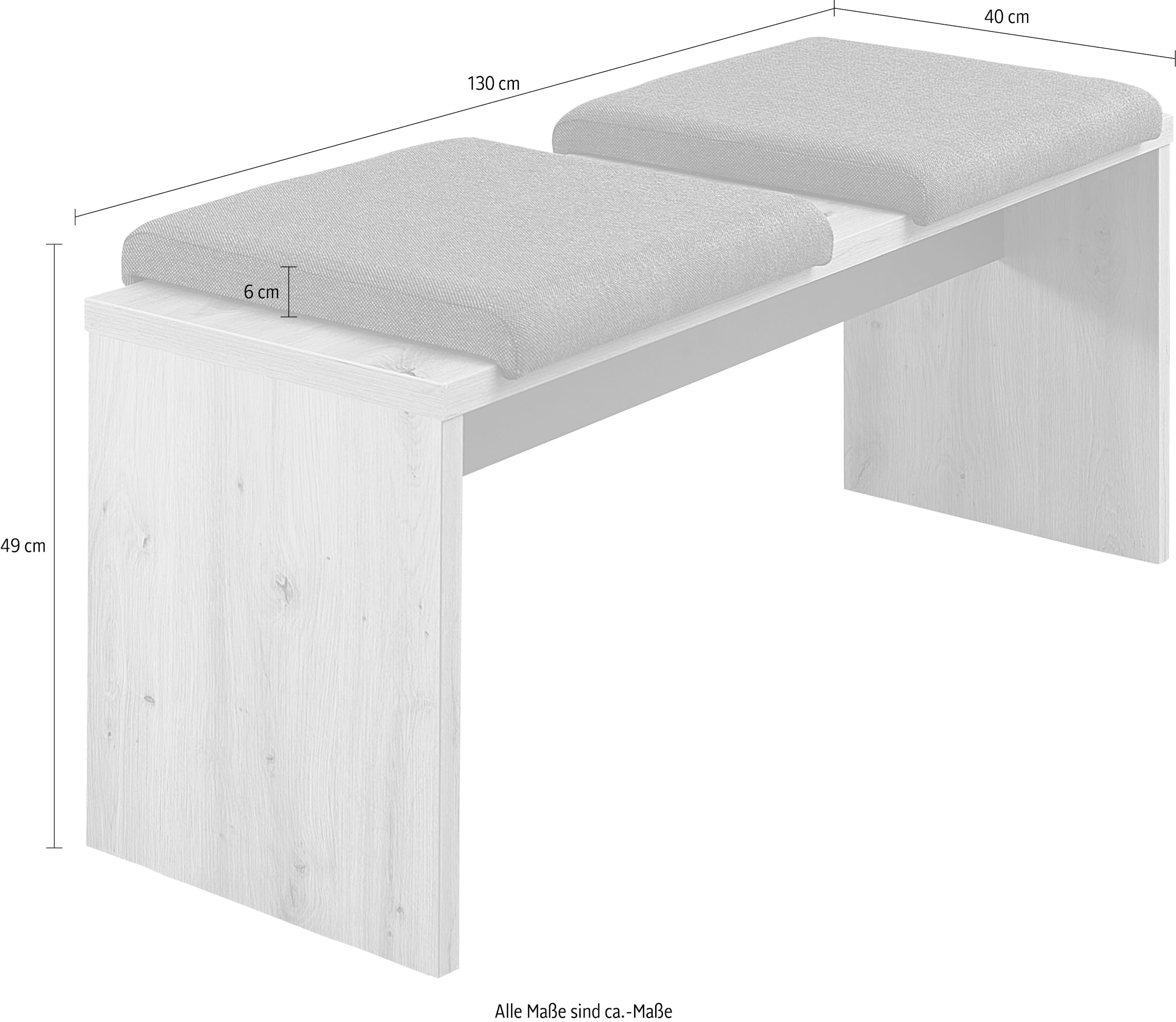 Innostyle Essbank »Memphis Sitzbank, 130x49x40cm (B/H/T)« 1 Stk. tlg. 2 Klemmkissen