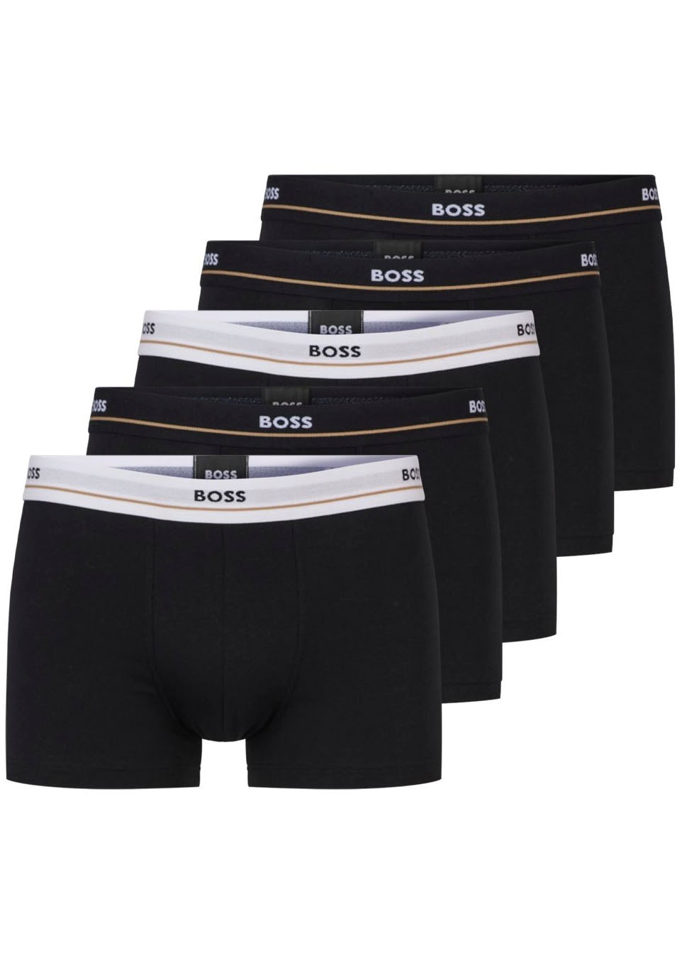 BOSS Trunk »Trunk 5P Essential«, (Packung, 5 St., 5er Pack), mit modischem, teilweise kontrastfarbenen BOSS Logo-Elastikbund