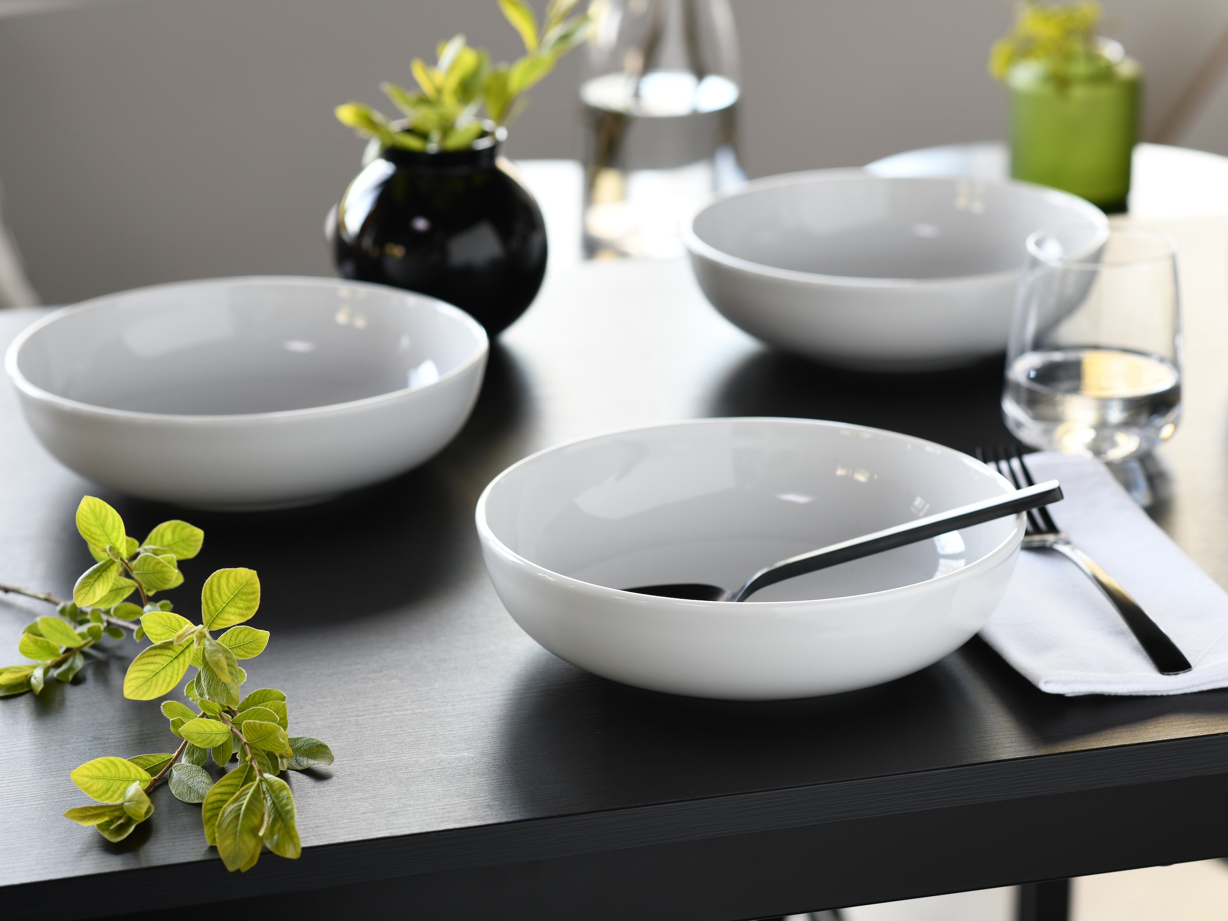 CreaTable Schale »Allround Weiss, Poke Bowl 21 cm 4-tlg«, 4 tlg., aus Porzellan, Daily Use, Zeitlos