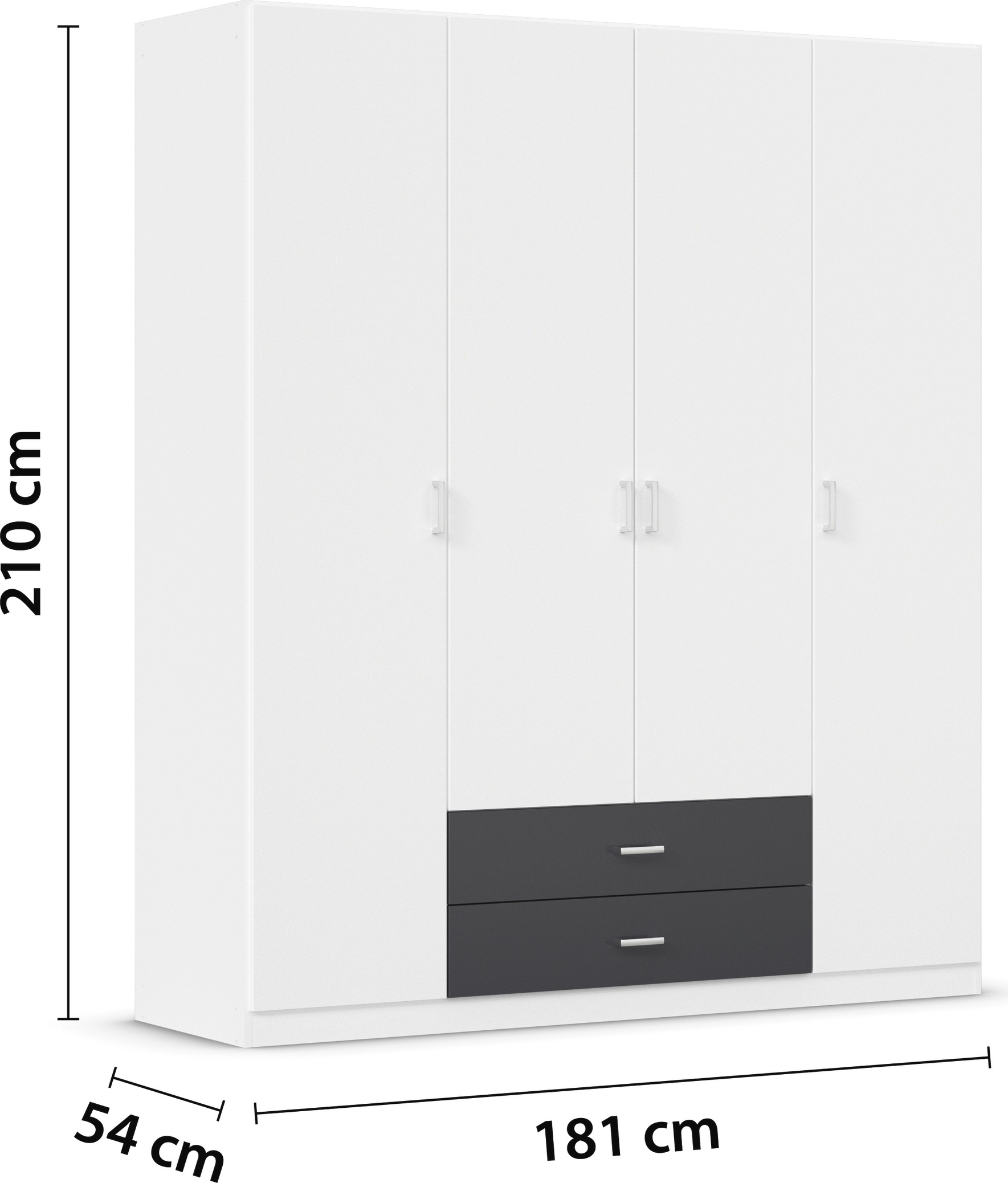 rauch Drehtürenschrank »Kleiderschrank Schrank Garderobe Wäscheschrank GAMMA in 3 Breiten«, mit 6 Schubladen, in schlichtem Design TOPSELLER MADE IN GERMANY