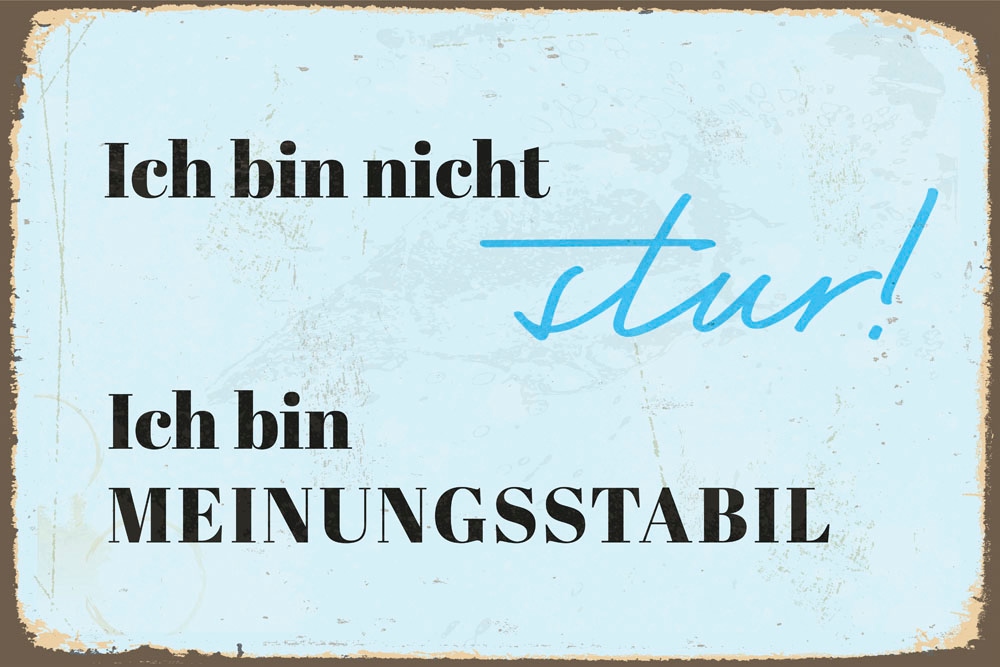 queence Metallbild »Meinungsstabil« Schriftzug | Schriftzüge 1 Stk. tlg. Stahlschilder