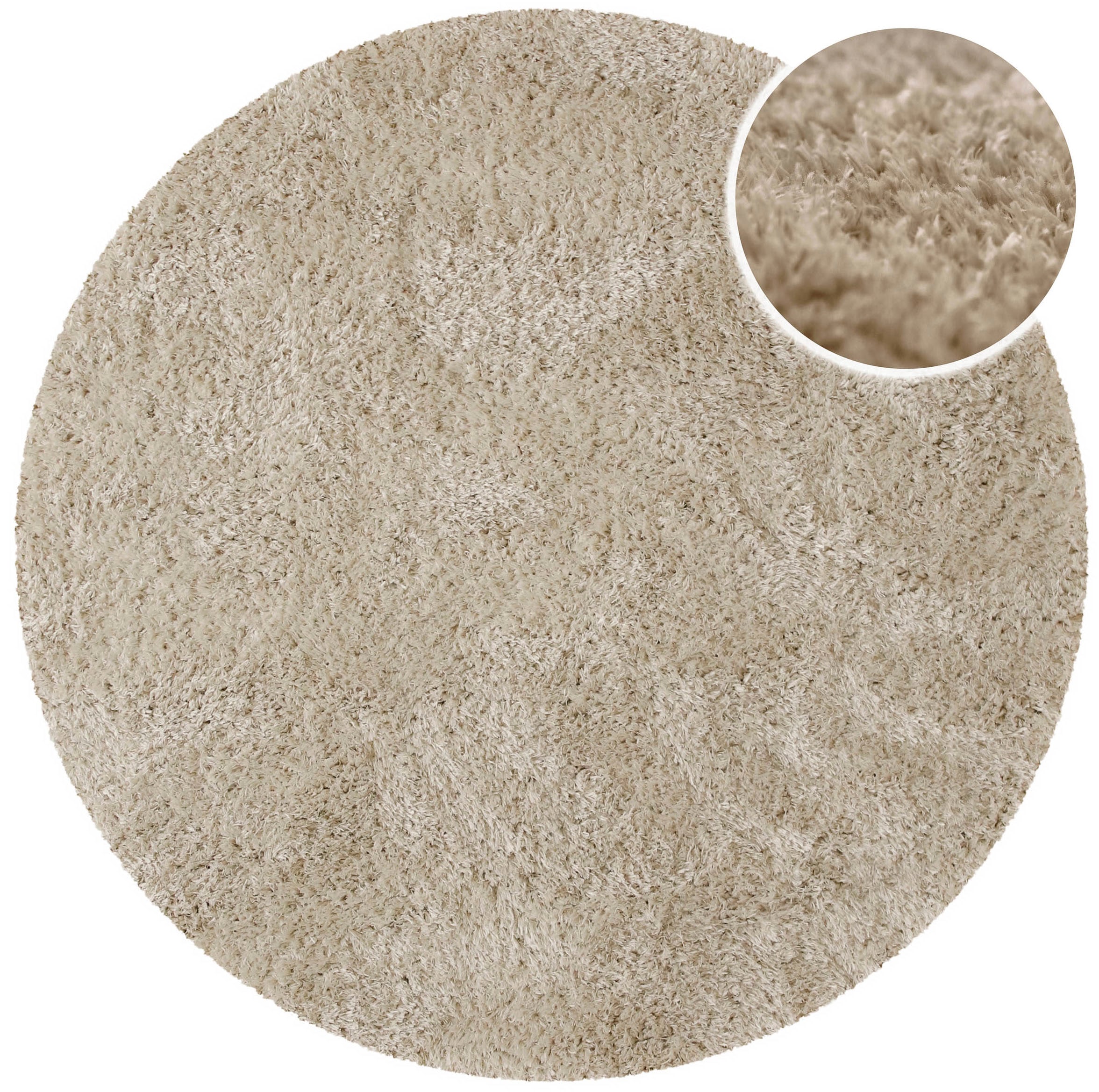 OTTO home Hochflor-Teppich »Josetta« rund 50 mm Höhe Langflor, Shaggy, dichter weicher Hochflor, uni farben, Wohnzimmer