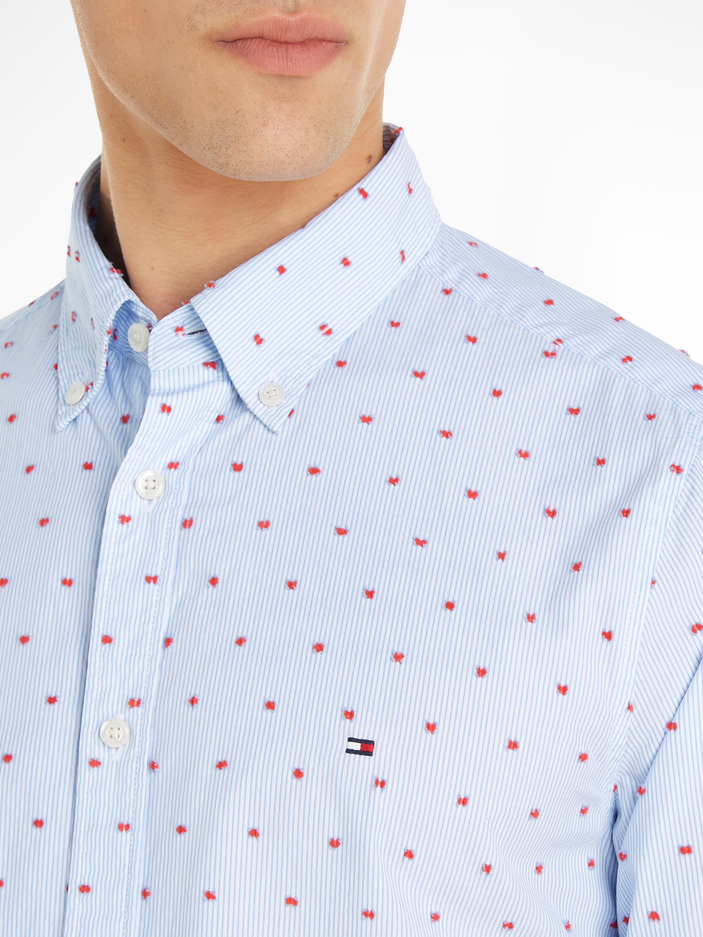 Tommy Hilfiger Langarmhemd »FIL COUPE SF SHIRT«, mit durchgehender Knopfleiste