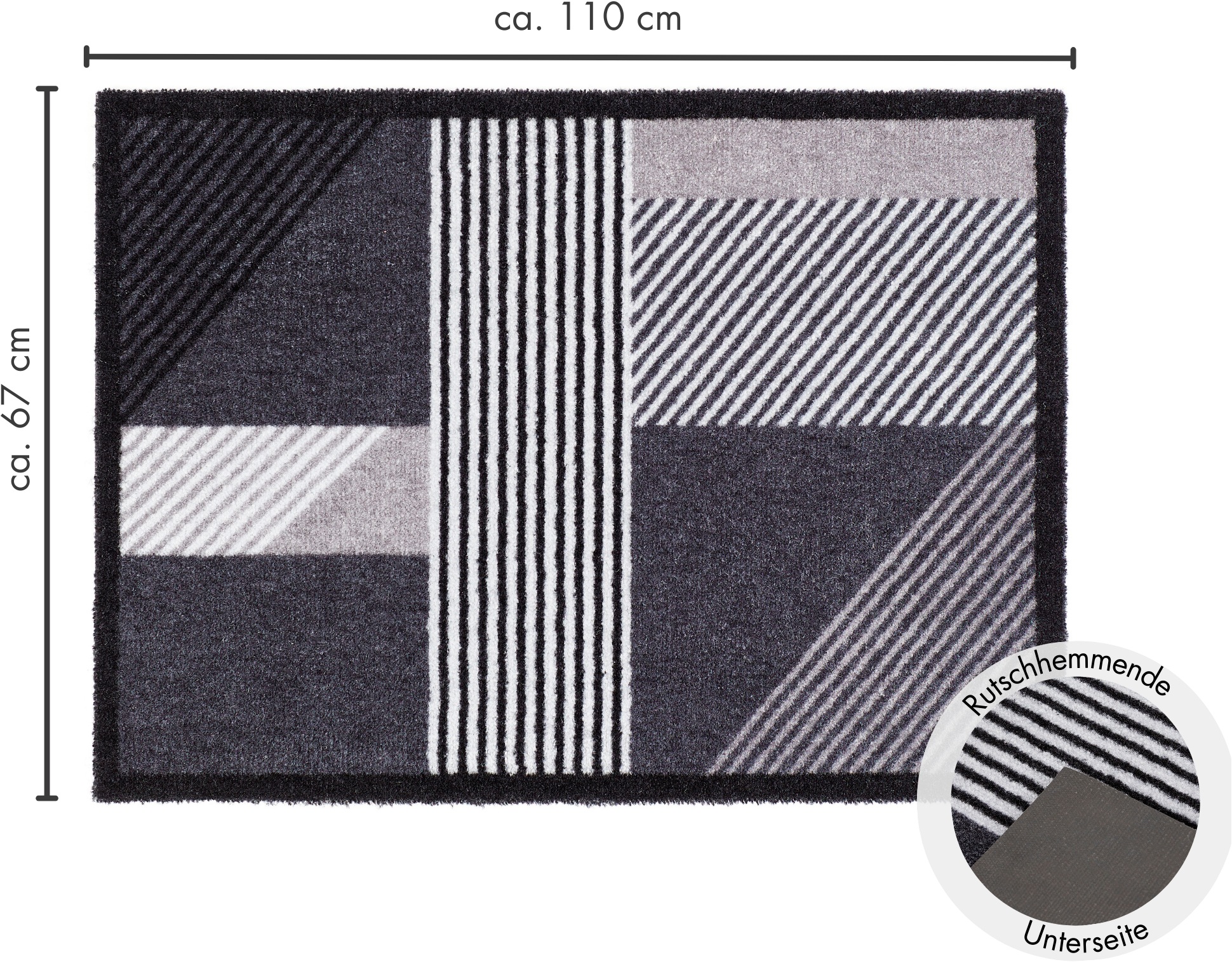 Barbara Becker Fußmatte »Sense, Made in Belgium«, rechteckig, 7 mm Höhe, Schmutzfangmatte, modernes Design, waschbar, auch als Läufer