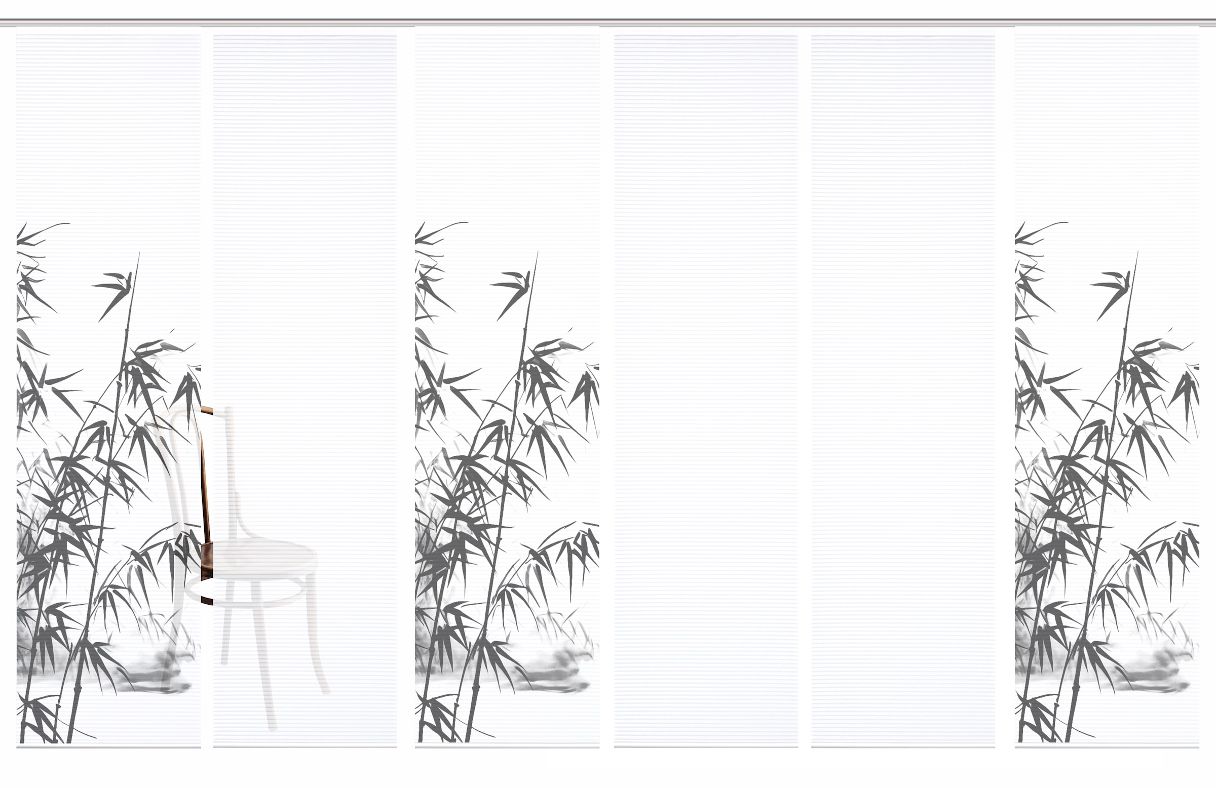 HOME in green Schiebegardine »RUFUS« Paneelwagen 6 Stk. tlg. Bambusoptik, SET, recycelt, Digitaldruck