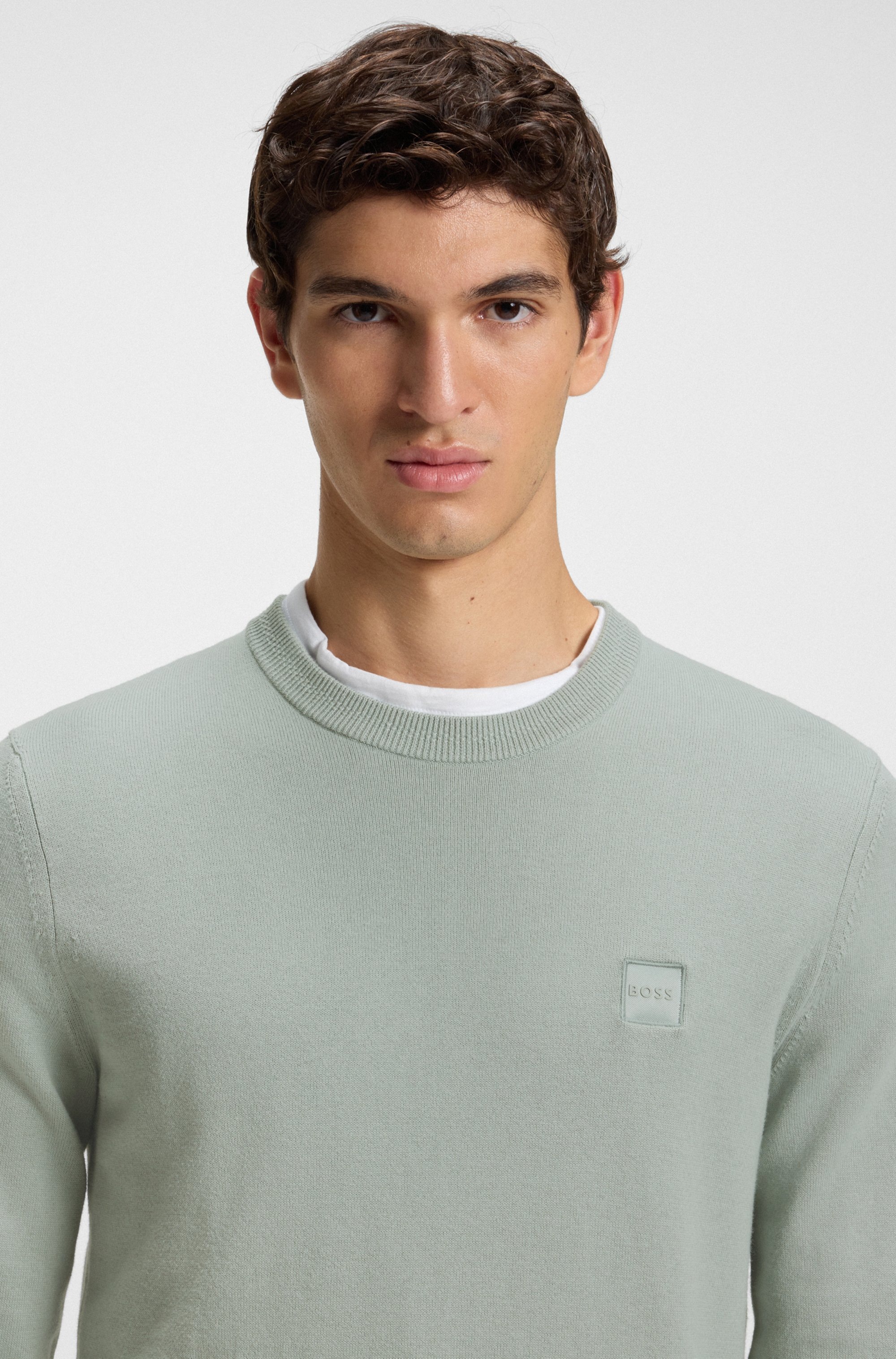 BOSS ORANGE Strickpullover »Kanovano Cotton Cashmere« mit Rundhalsausschnitt