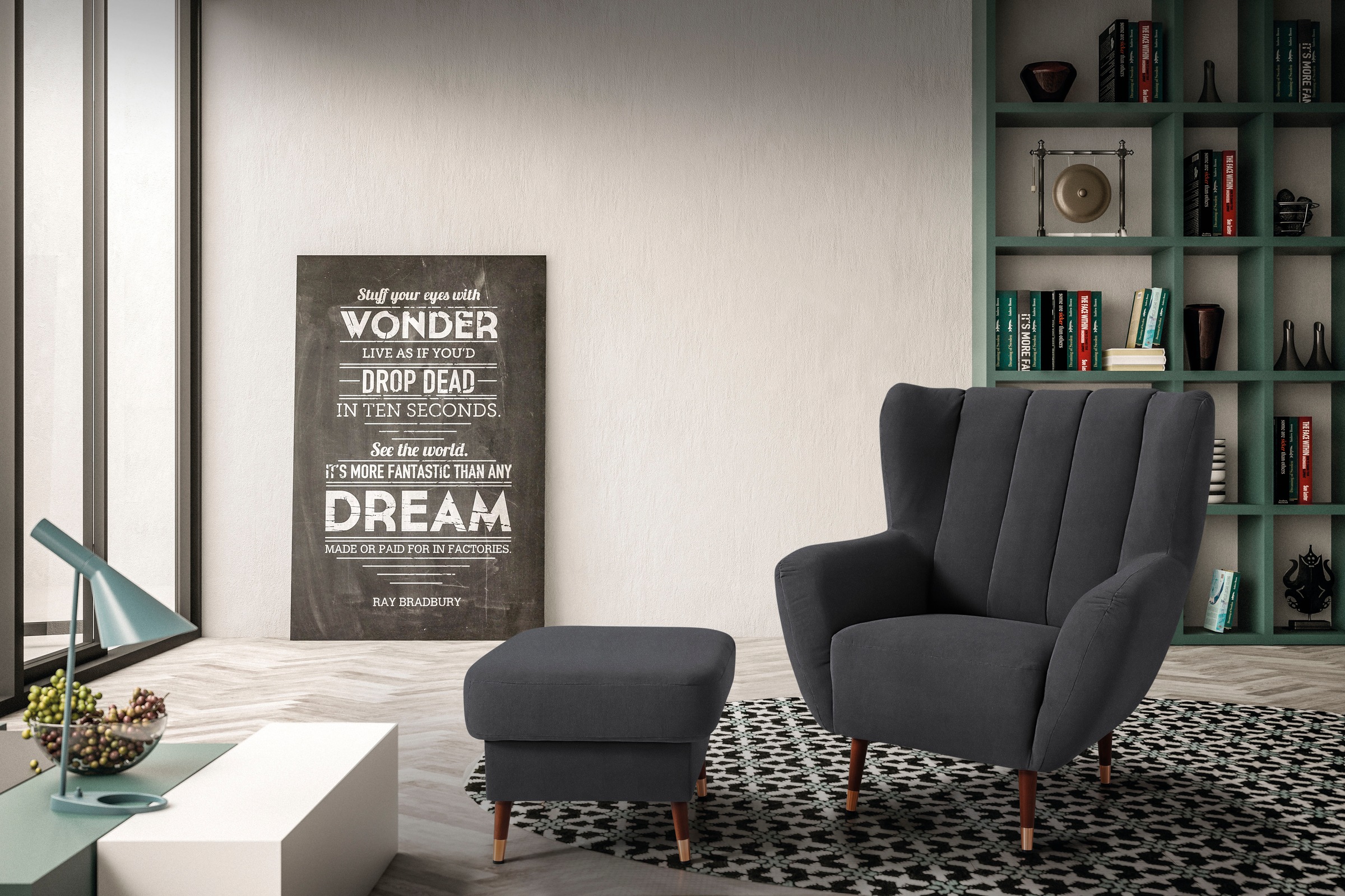 exxpo - sofa fashion Sessel »Polly, Ohrensessel, Loungesessel«, bequem mit hoher Rückenlehne, hohe Füße, hochwertige Bezüge
