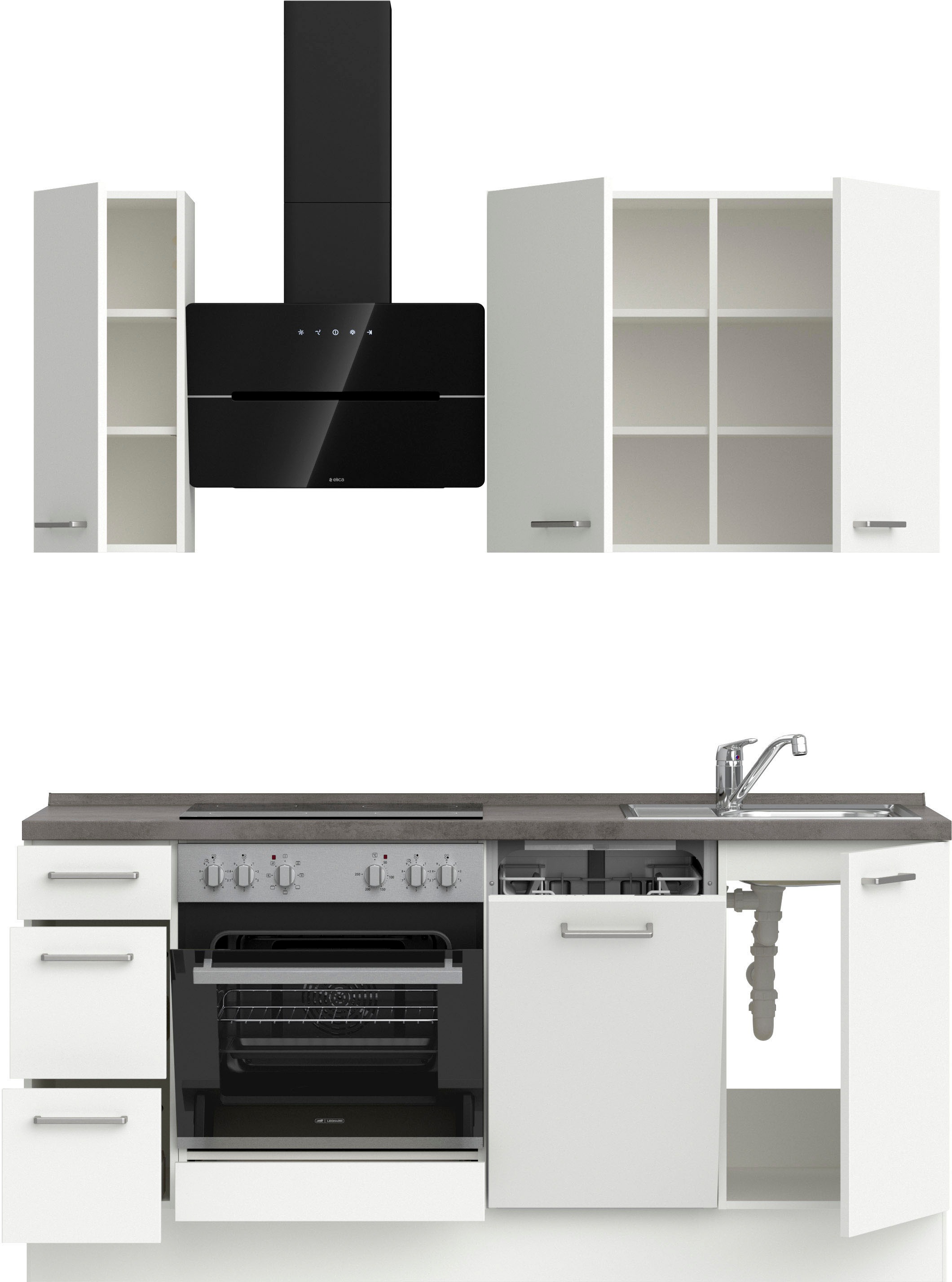 nobilia® Küchenzeile »"Touch II"«, vormontiert, Ausrichtung wählbar, Breite 180 cm, wahlw. mit E-Geräten