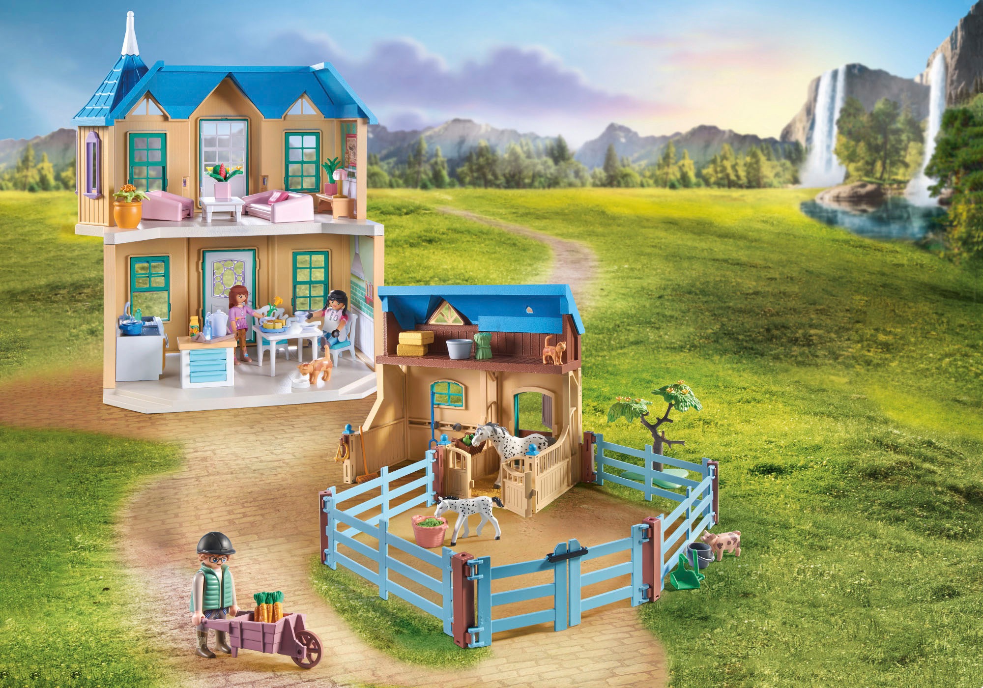 Playmobil® Konstruktions-Spielset »Waterfall Ranch (71351), Horses of Waterfall«, (263 St.)