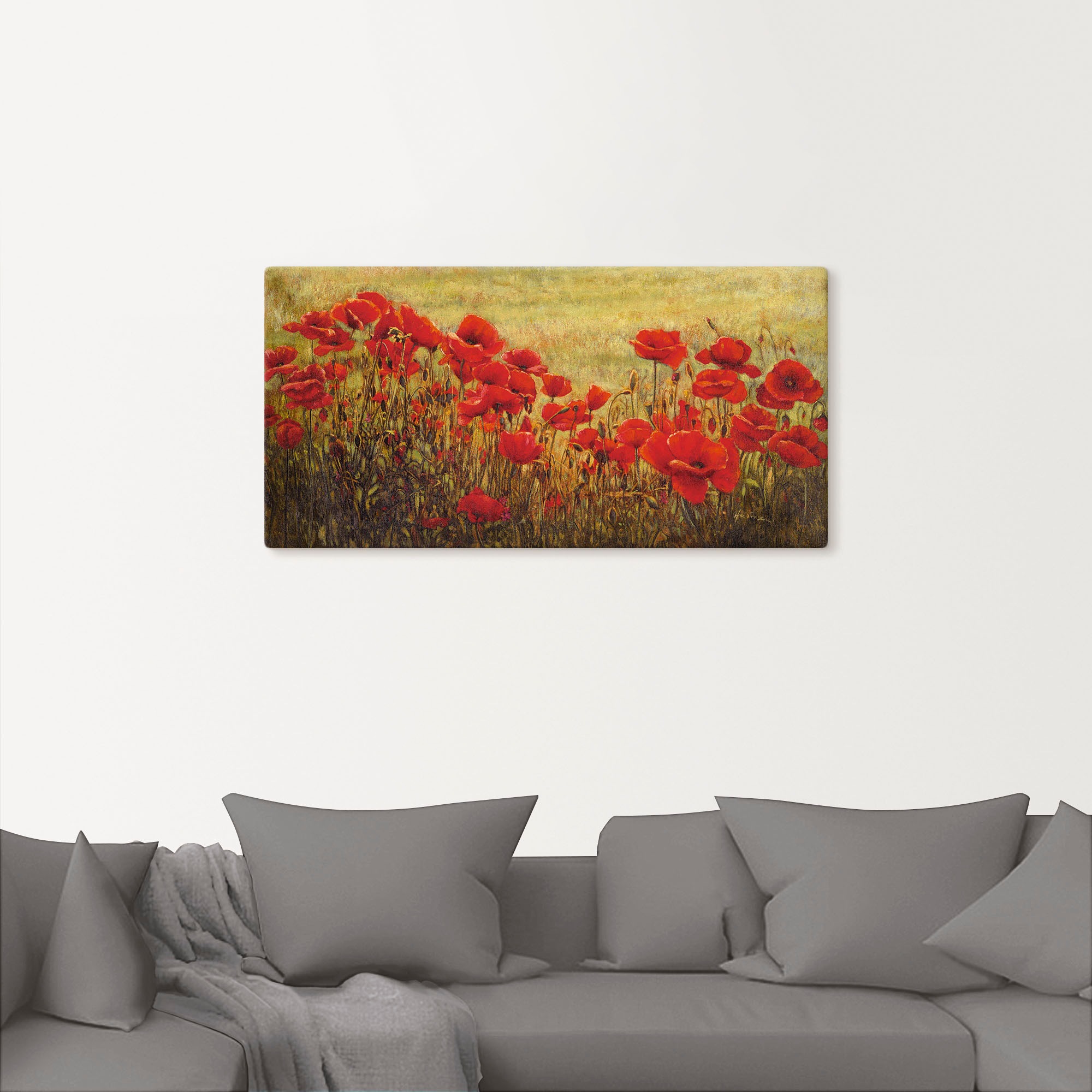 Artland Wandbild "Mohnfeld" Blumenwiese 1 Stk. tlg. als Alubild, Outdoorbil günstig online kaufen