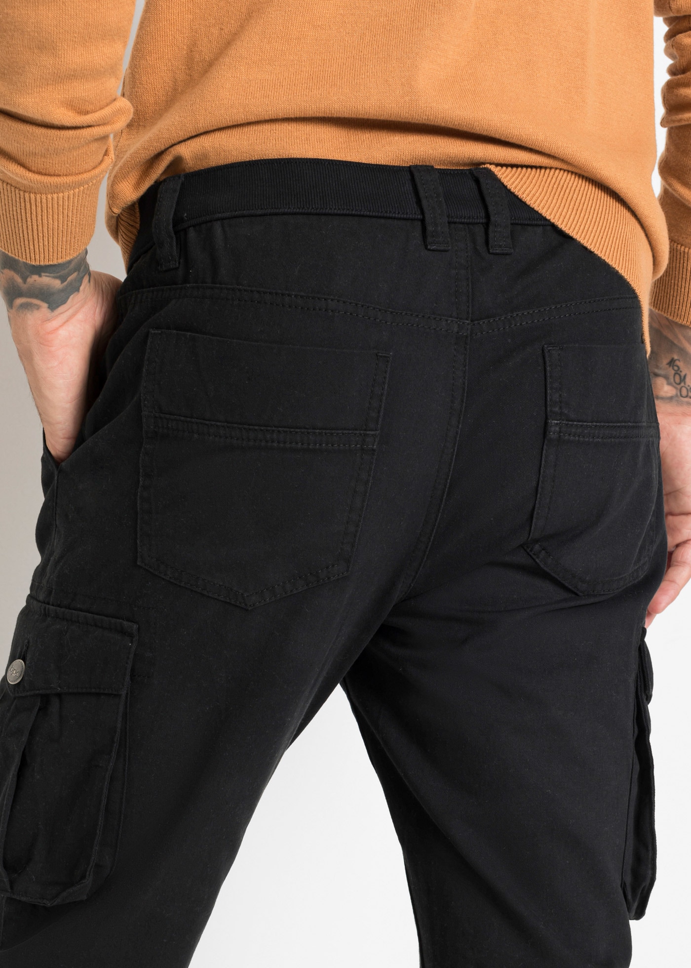 bonprix Cargohose  Regular Fit Cargohose aus reiner Baumwolle, Straight