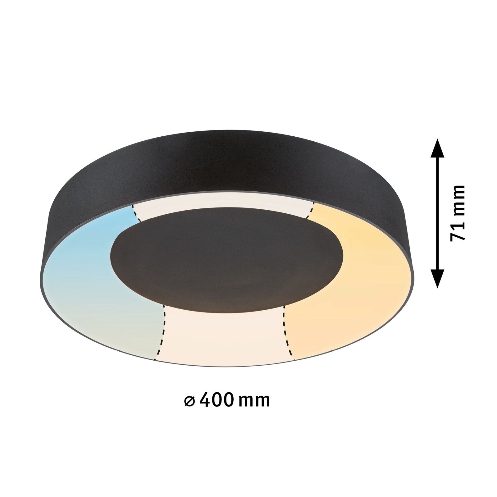 Paulmann LED Deckenleuchte »Casca IP44 White Switch 2100lm 230V 23W Schwarz matt«, 1 flammig