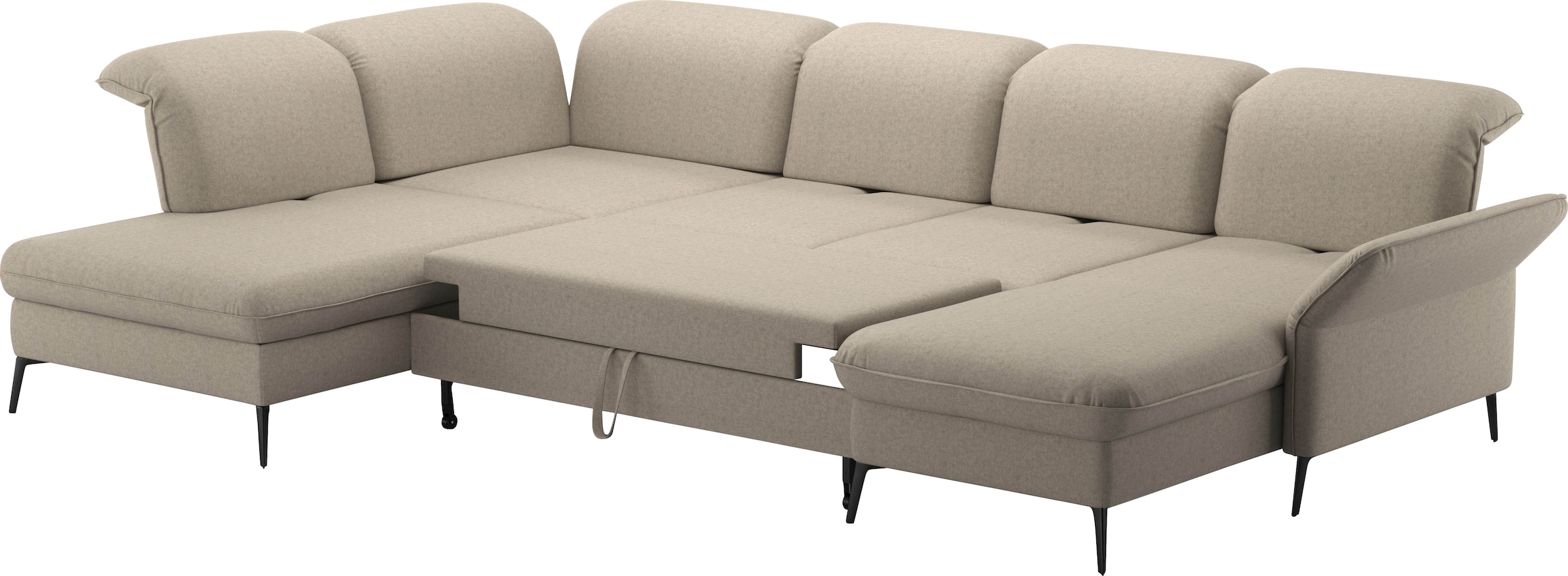 sit&more Wohnlandschaft »Emely, inkl. Sitztiefenverstellung«, wahlweise mit Bettfunktion,Bettkasten,Kopf- & Armteilverstellung