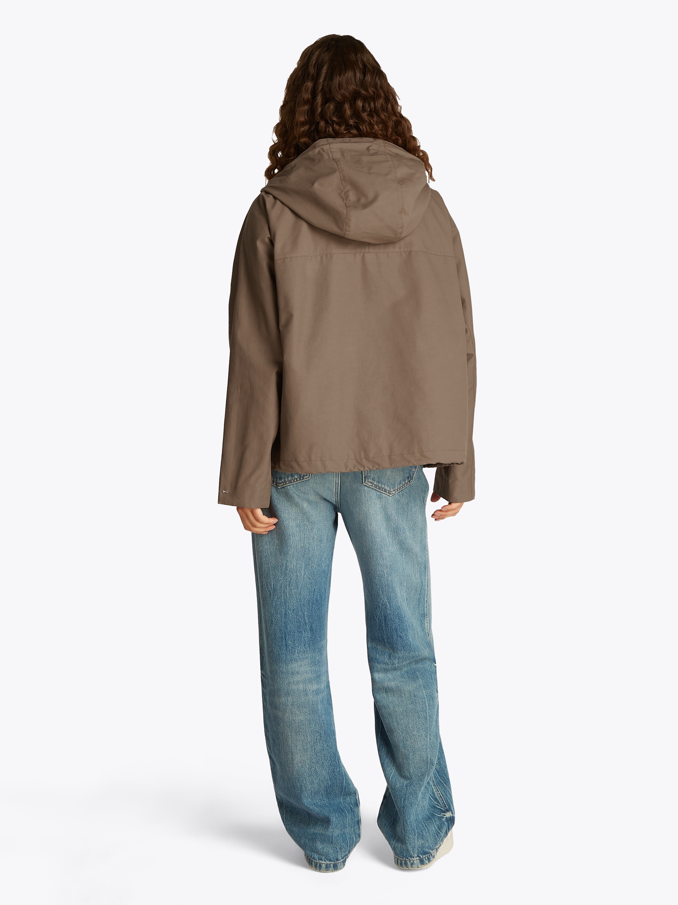 Tommy Hilfiger Parka »COTTON NYLON SHORT PARKA«, mit Kapuze, im lässigen Look