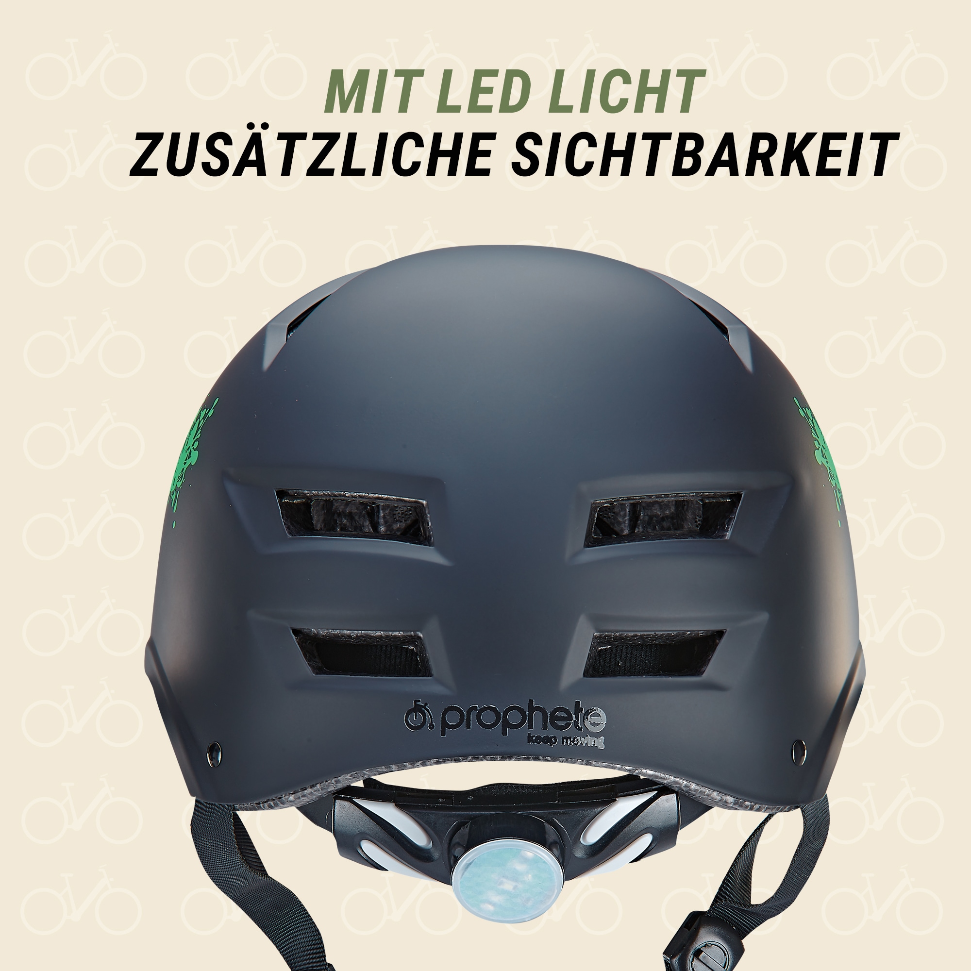 Prophete Fahrradhelm »Fahrradhelm mit LED Licht«