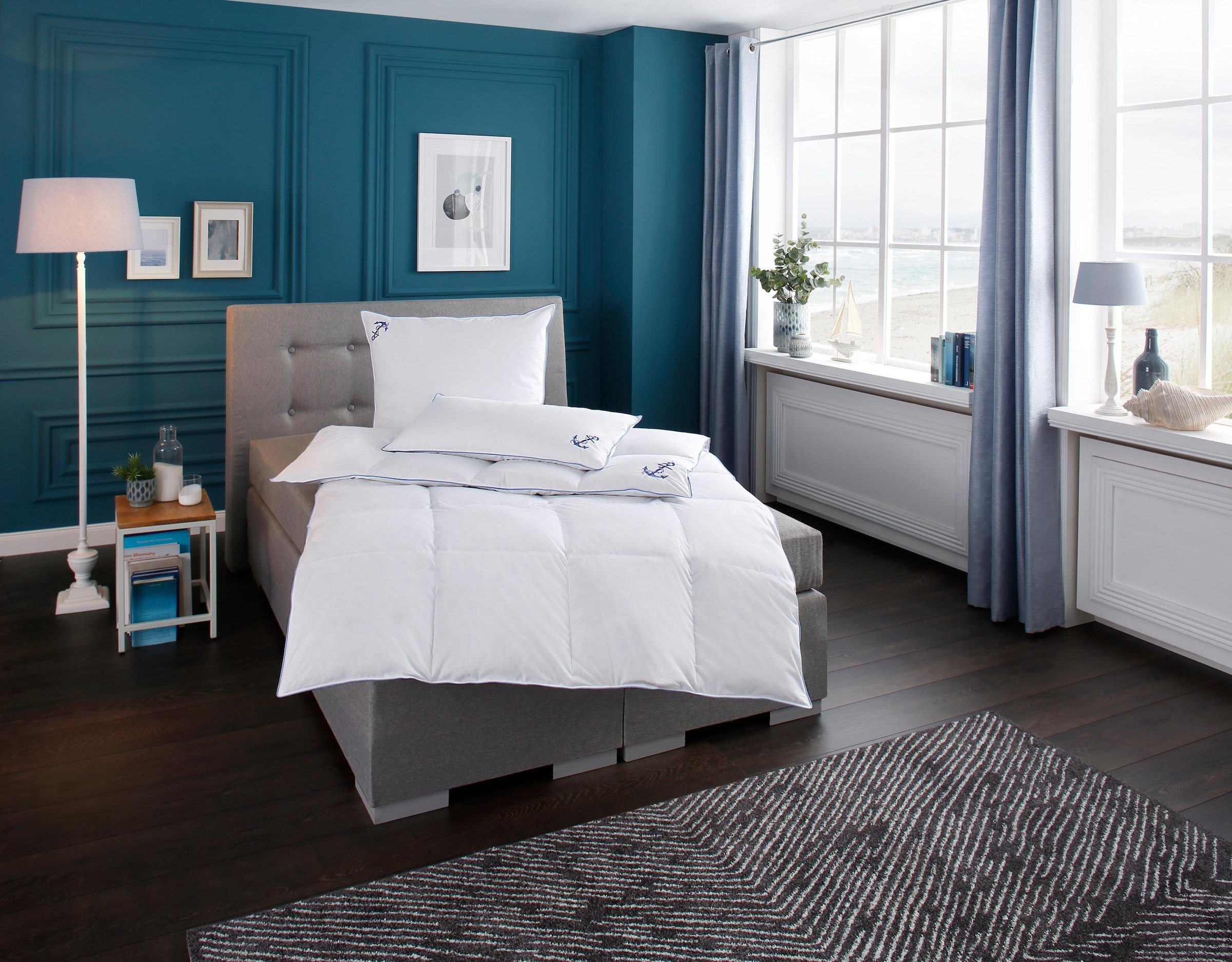 RIBECO Federbettdecke »Anker« extrawarm Füllung Federn & Daunen Bezug Baumw günstig online kaufen