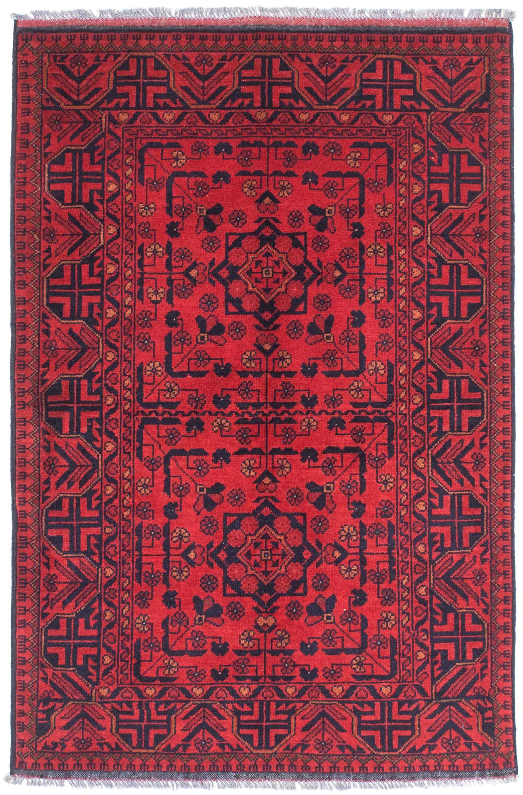 morgenland Orientteppich »Afghan - Kunduz - 144 x 98 cm - dunkelrot«, recht günstig online kaufen