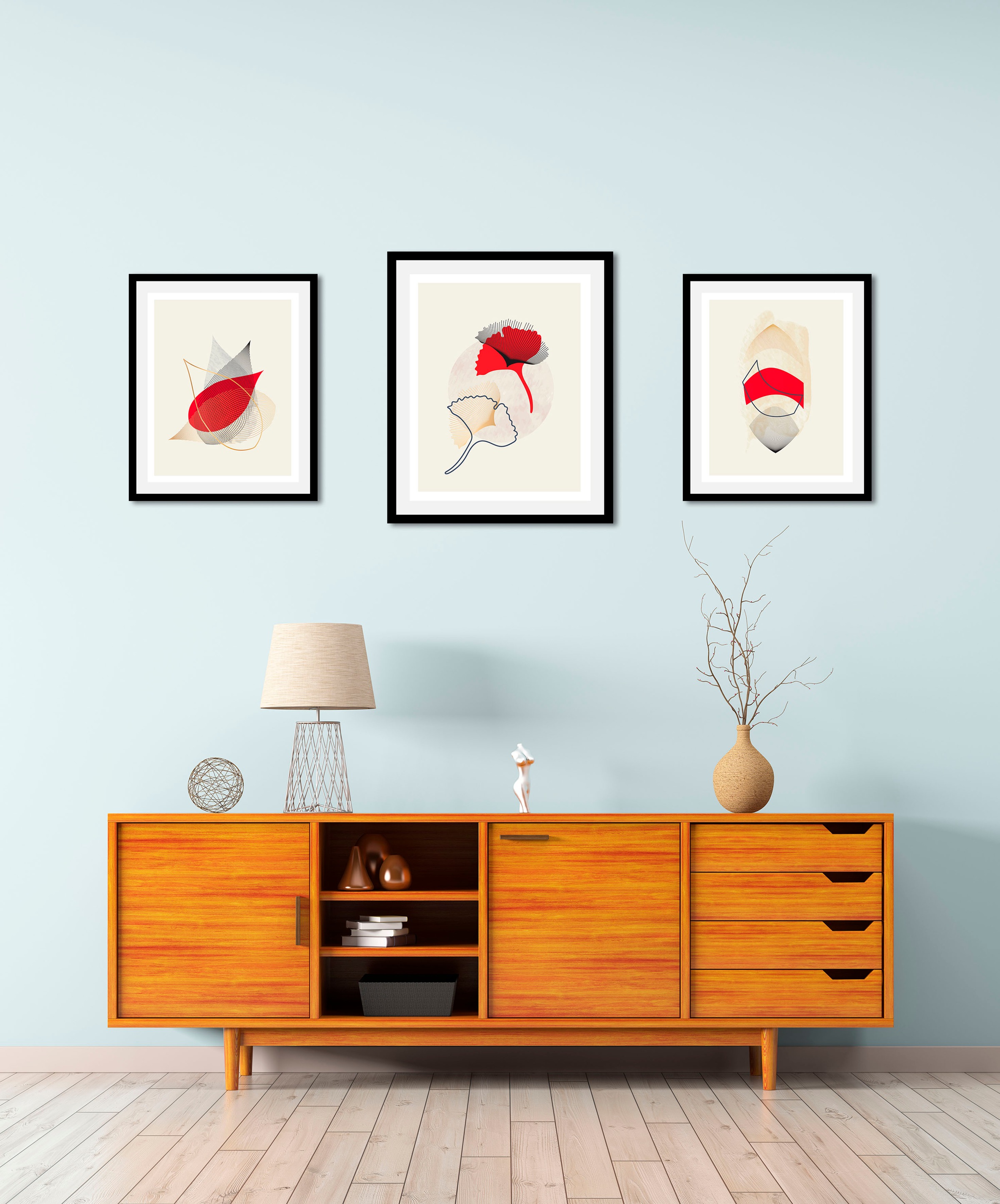 queence Bild »Set Halka«, (1 St.), HD Premium Poster-Druck inkl. Holzrahmen günstig online kaufen