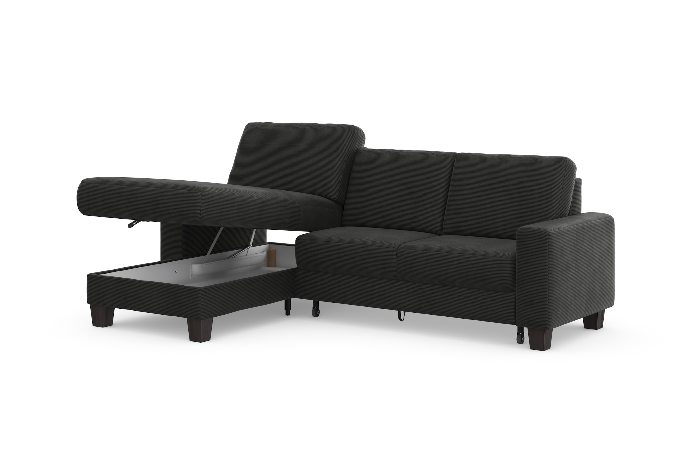 Home affaire Ecksofa »Summer L-Form«, mit Recamiere, mit oder ohne Bettfunktion und Bettkasten, Cord-Bezug