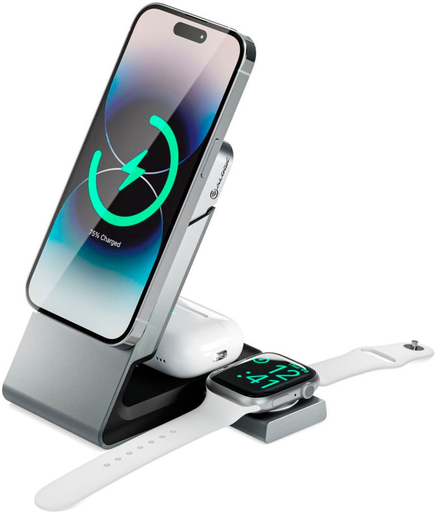 ALOGIC Powerstation »Matrix+ 3-in-1 Magnetic Charger+Power Bank+AW Puk« Matrix+ 3-in-1 Magnetic Charger+Power Bank+AW Puk grey