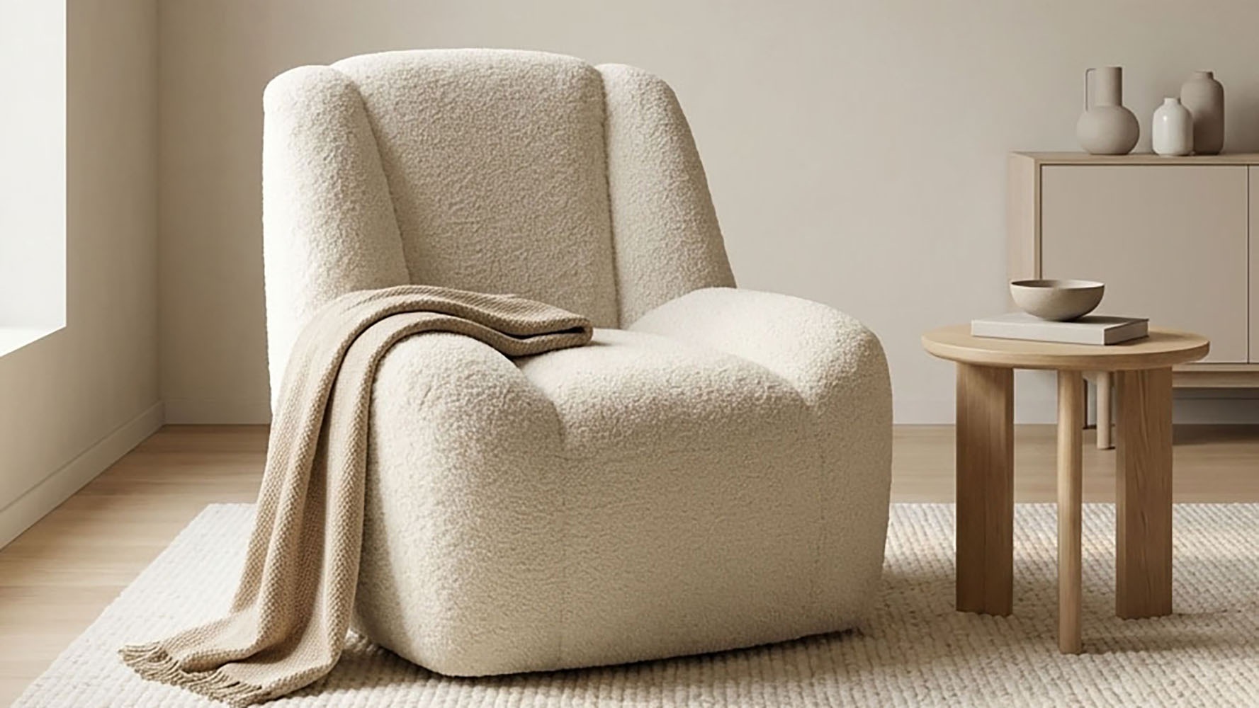 DOMO collection Sessel »Ryos, organische Form« skulpturale Opik, cozy chic