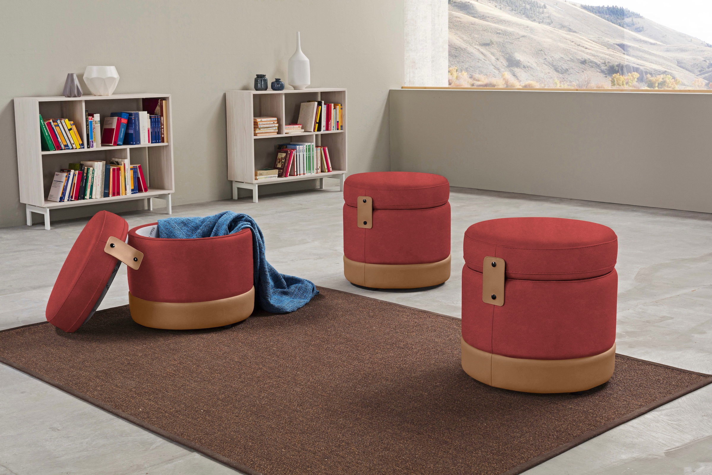 Egoitaliano Hocker »Tonder, Designhocker als Blickfang mit tollen Details«, günstig online kaufen
