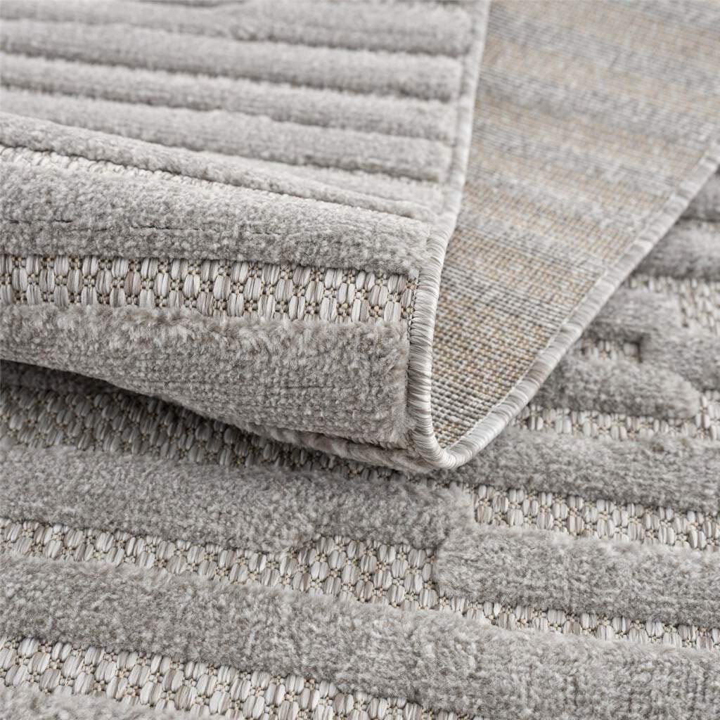 Carpet City Teppich »In-& Outdoorteppich Santorini 58394 , 3D-Effekt, Streifen« rechteckig 5 mm Höhe Wetterfest & UV-beständig für Terrasse, Balkon, Küche, Flur