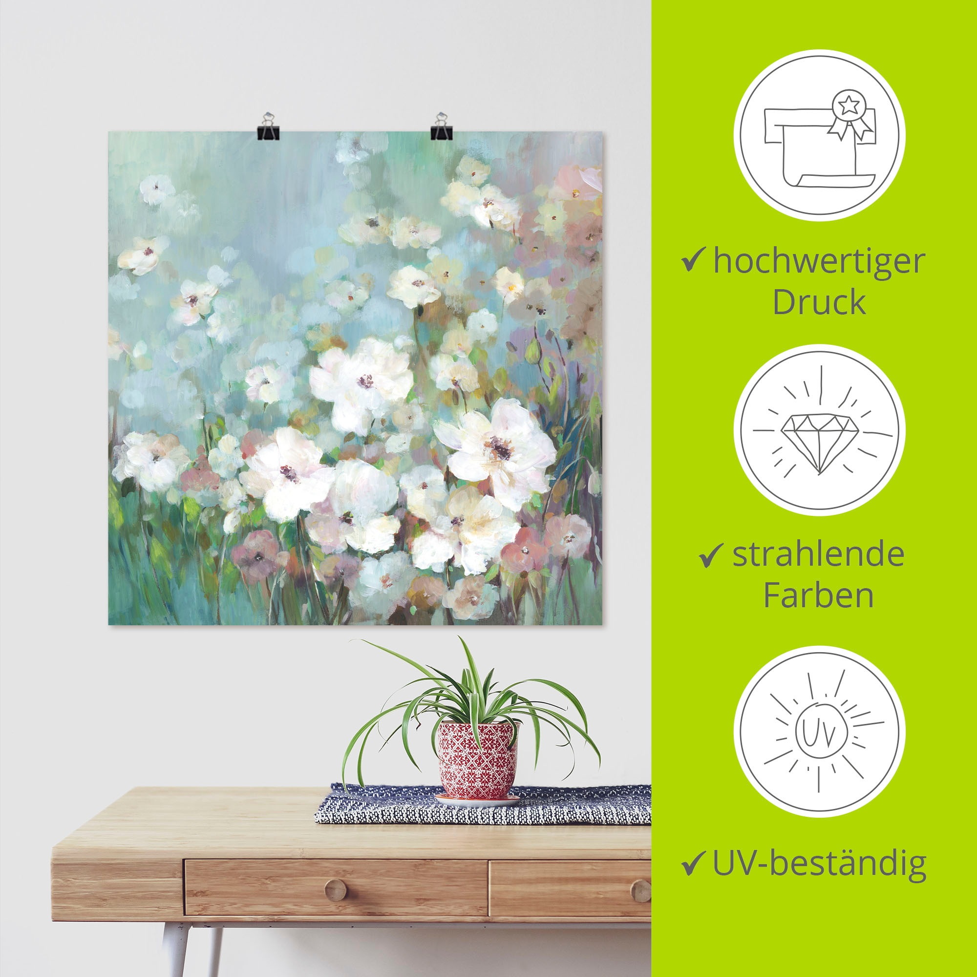 Artland Wandbild »Feldblumengarten«, Blumenwiese, (1 St.), als Leinwandbild, Poster in verschied. Größen