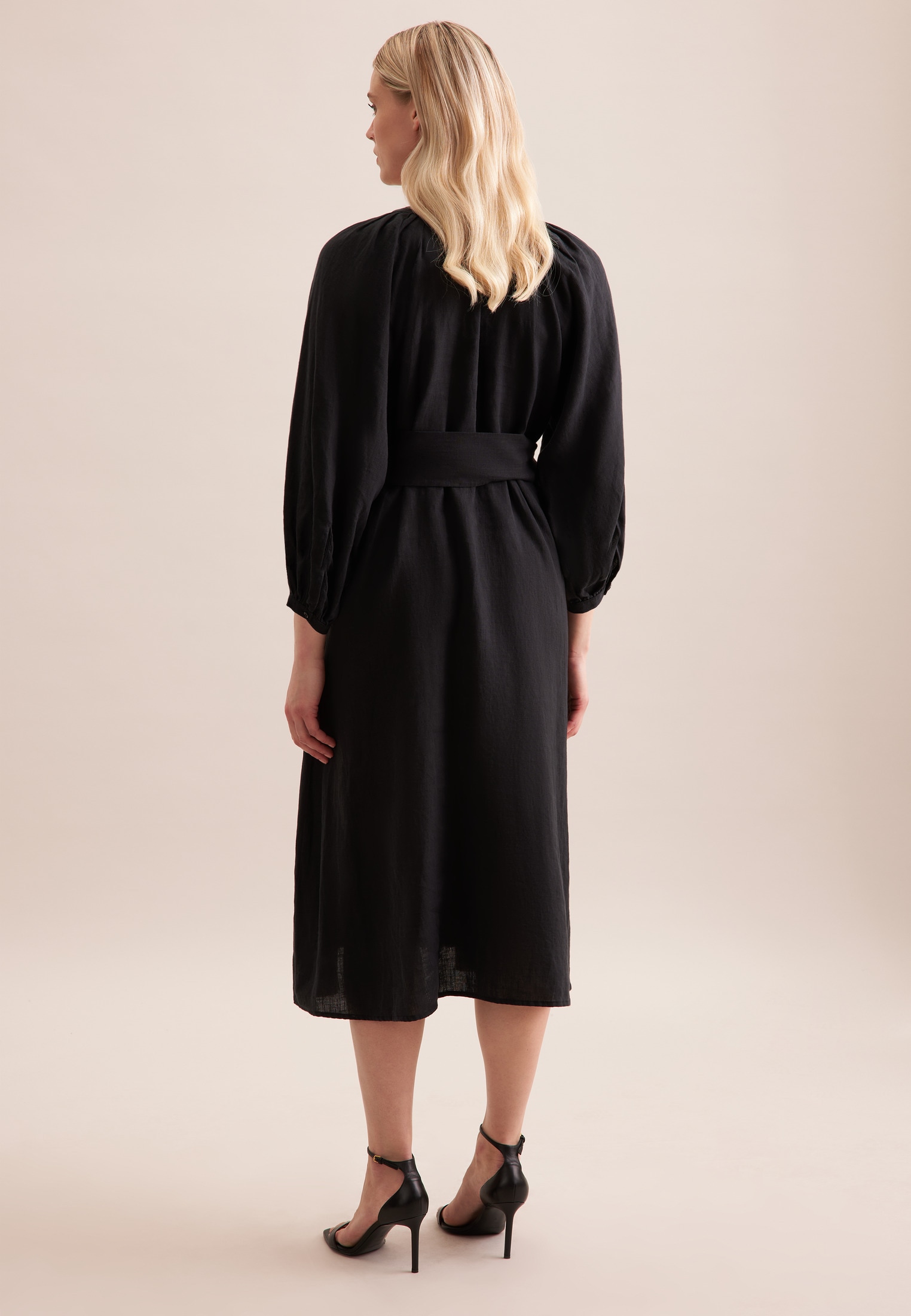 seidensticker Sommerkleid »Schwarze Rose«, 3/4-Arm Rundhals Uni