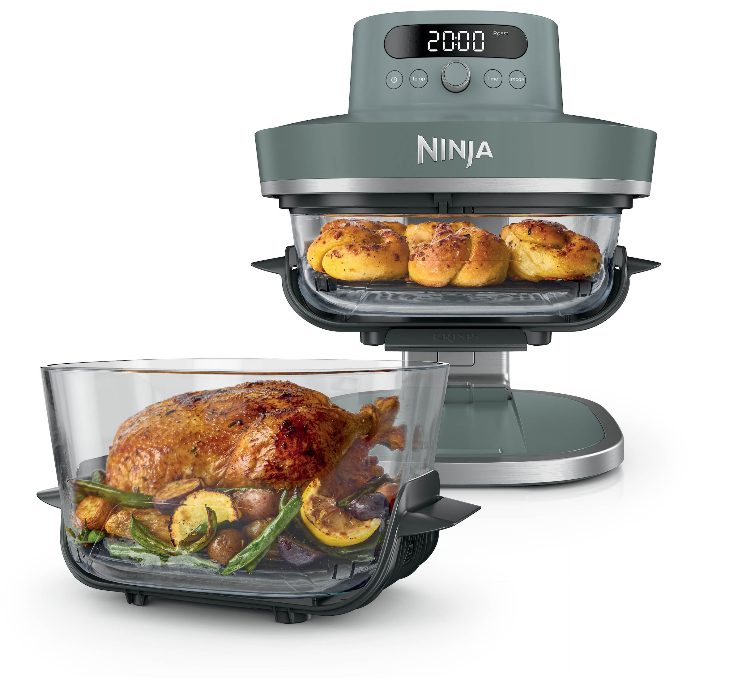NINJA Heißluftfritteuse »CRISPi PRO 7-in-1 Glas-Air-Fryer - Beige AS101EULG« 2050 W 7 Kochfunktionen, Vorbereitung, Zubereitung + Aufbewahrung von Speisen
