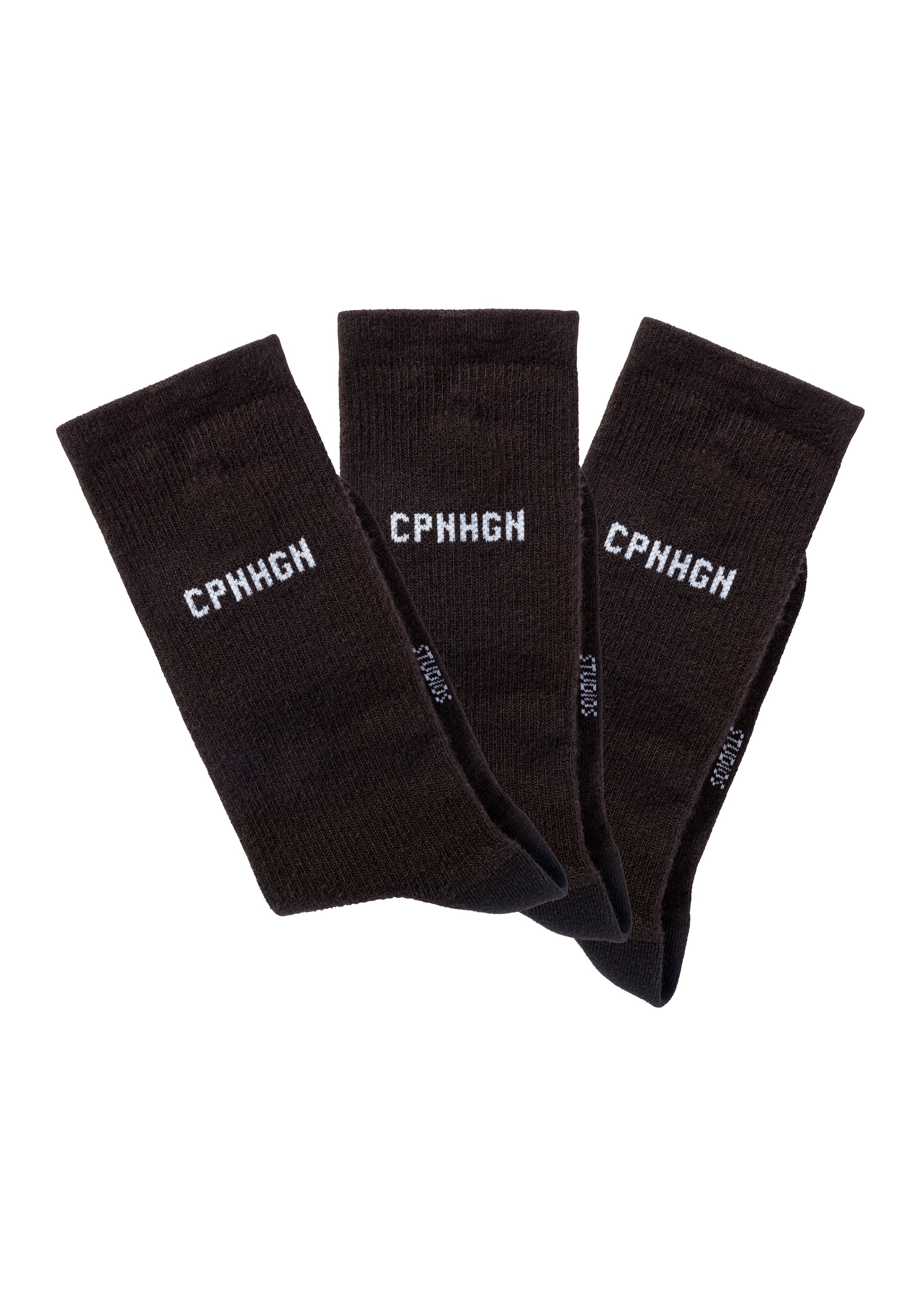 Copenhagen Studios Basicsocken, (Packung, 3 Paar), mit Rippstruktur und Stickerei