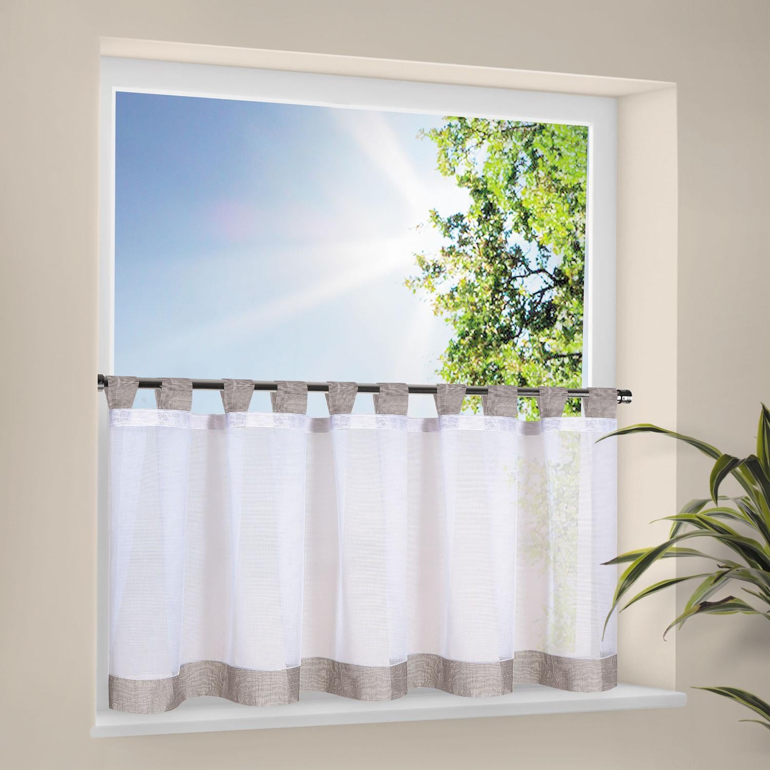 Happy Home Scheibengardine »CARA« Schlaufen 1 Stk. tlg. HxB: 50x150, Webwar günstig online kaufen