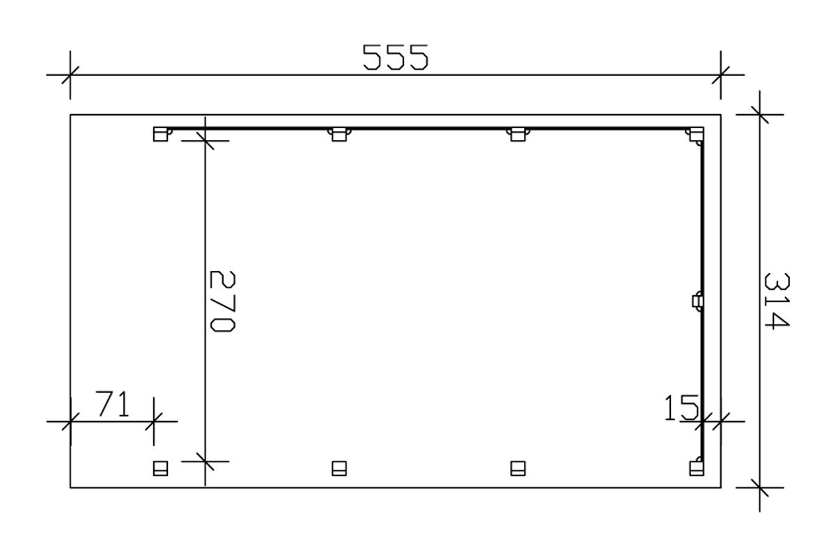 Skanholz Einzelcarport »Friesland Set 1«, Fichtenholz, 270 cm, dunkelgrau