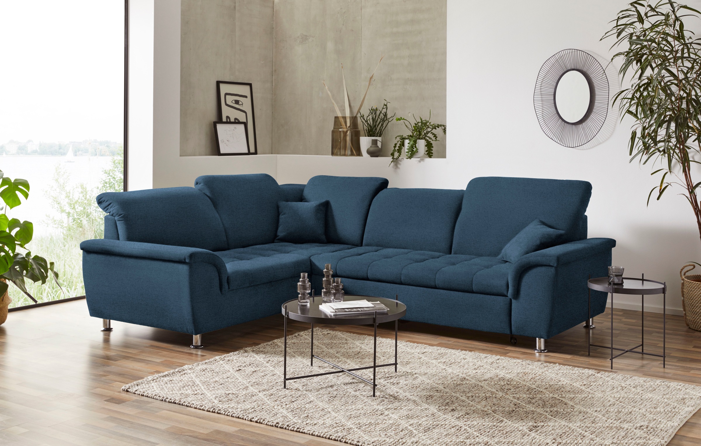 DOMO collection Ecksofa »Franzi, zeitlos und elegant, moderne Sitzheftung, günstig online kaufen