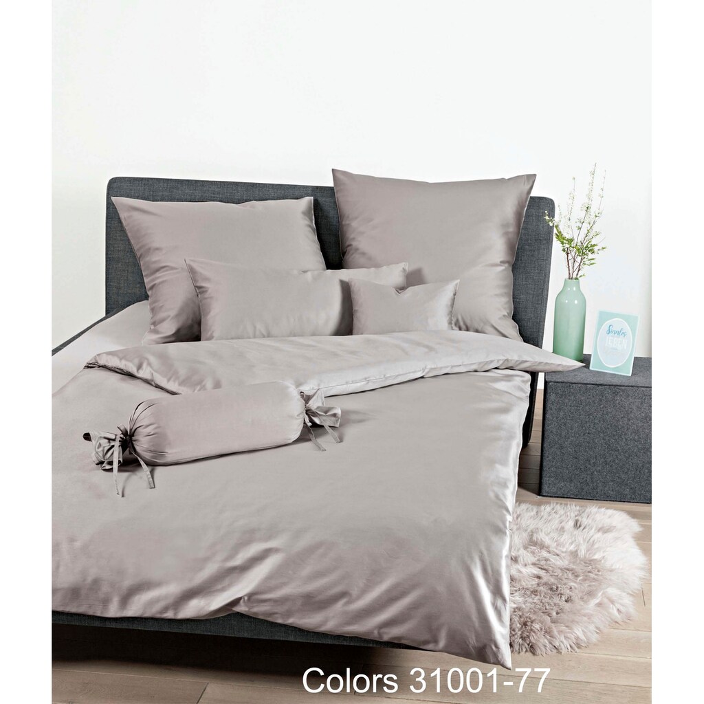 Janine Bettwäsche »Colors 31001«, (2 tlg.), in Mako Satin Qualität aus 100% Baumwolle, Bett- und Kopfkissenbezug mit Reißverschluss, pflegeleicht, feinfädig, MADE IN GREEN zertifiziert