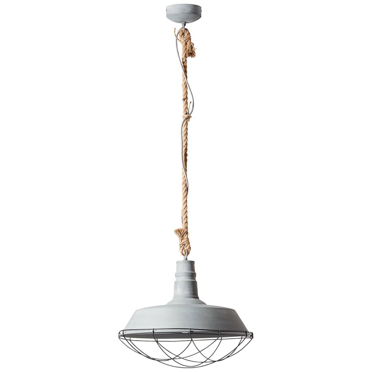 Brilliant Pendelleuchte »Rope« E27 1 Stk. Vintage Industrie Design Grau Beton