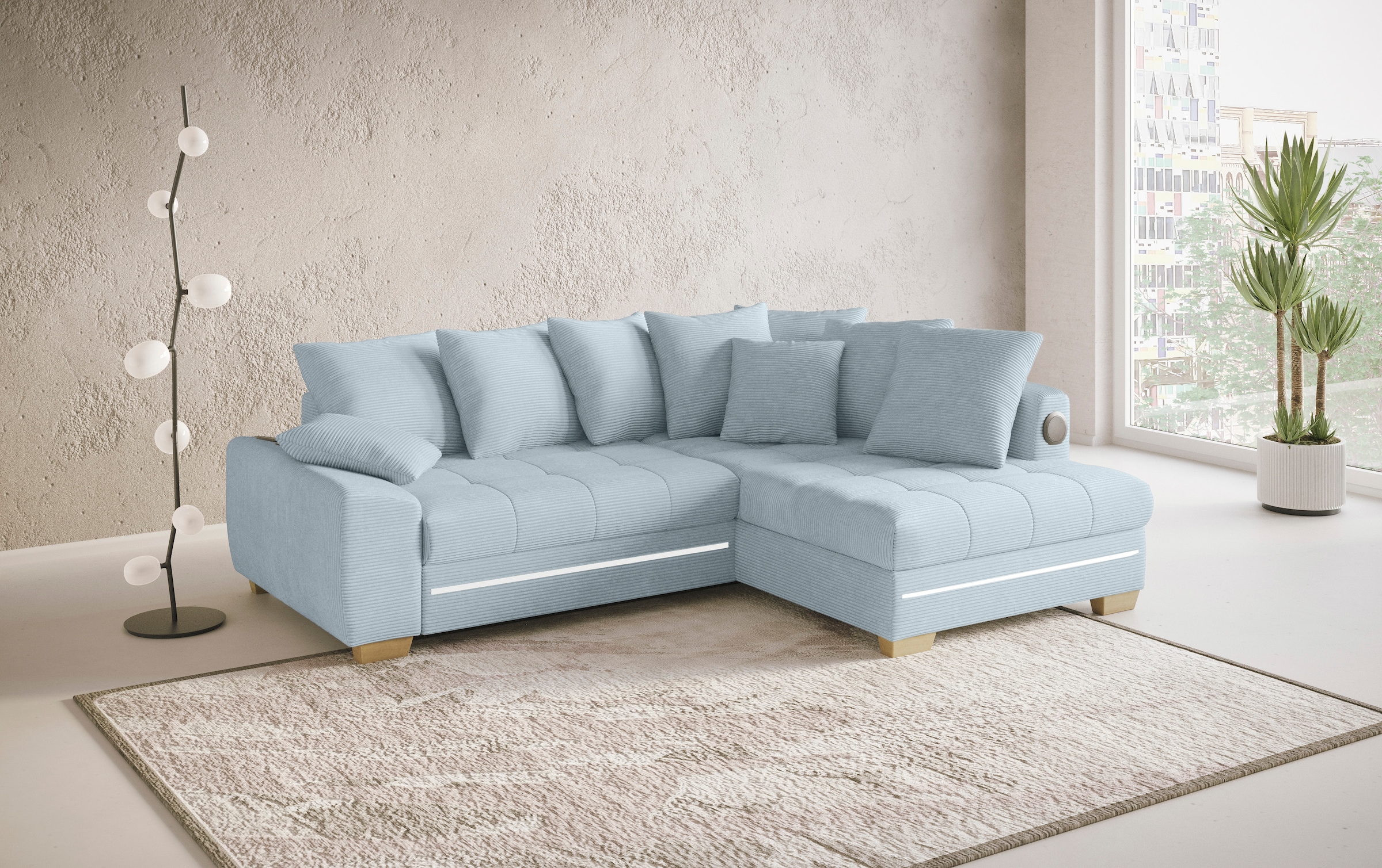 Mr. Couch Ecksofa »Nikita II, L-Form«, RGB-LED, Bluetooth-Soundsystem, wahl günstig online kaufen