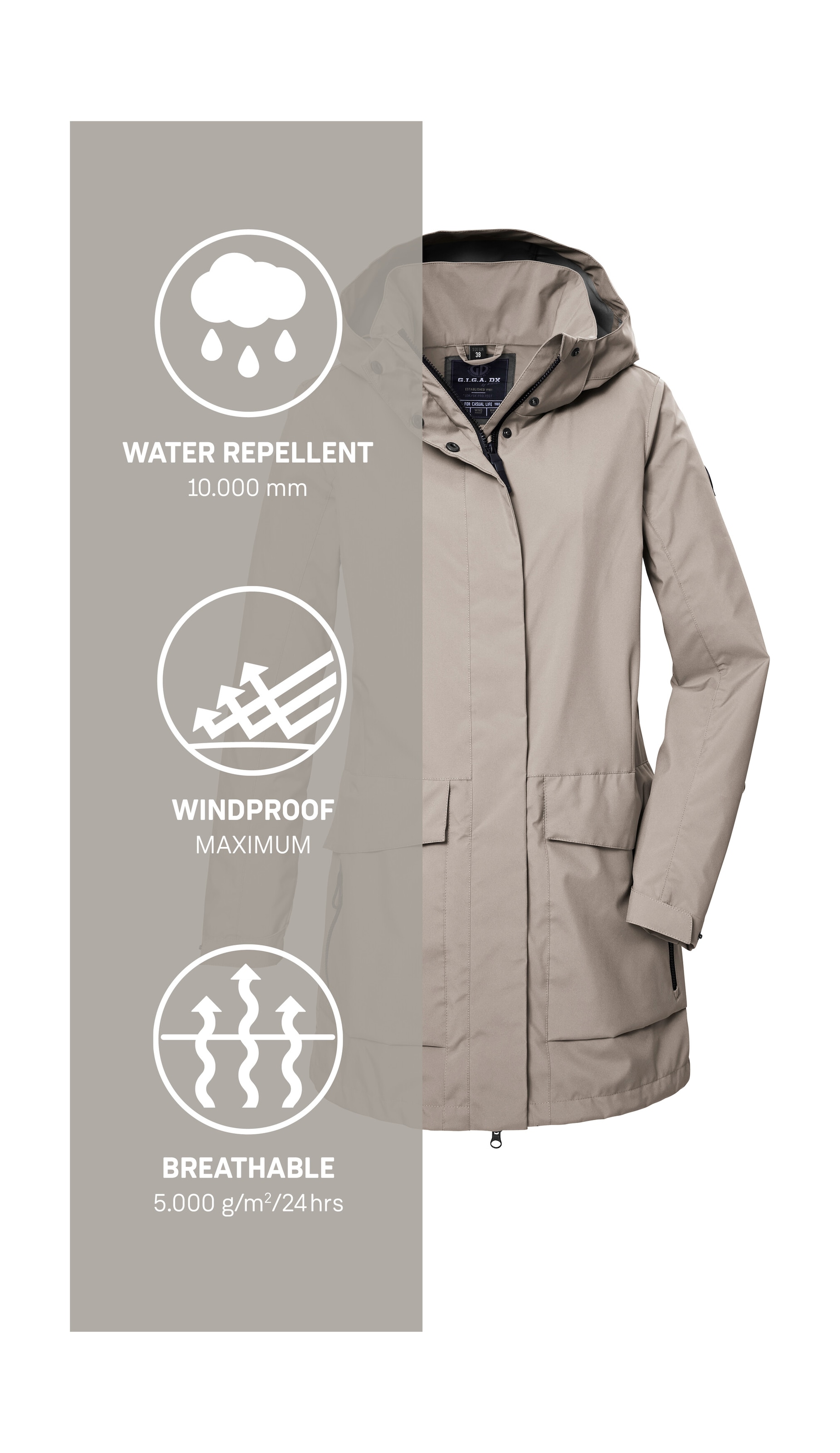 G.I.G.A. DX by killtec Softshellparka »GS 95 WMN SFTSHLL PRK«, Wasser- und windabweisender, atmungsaktiver Softshellparka