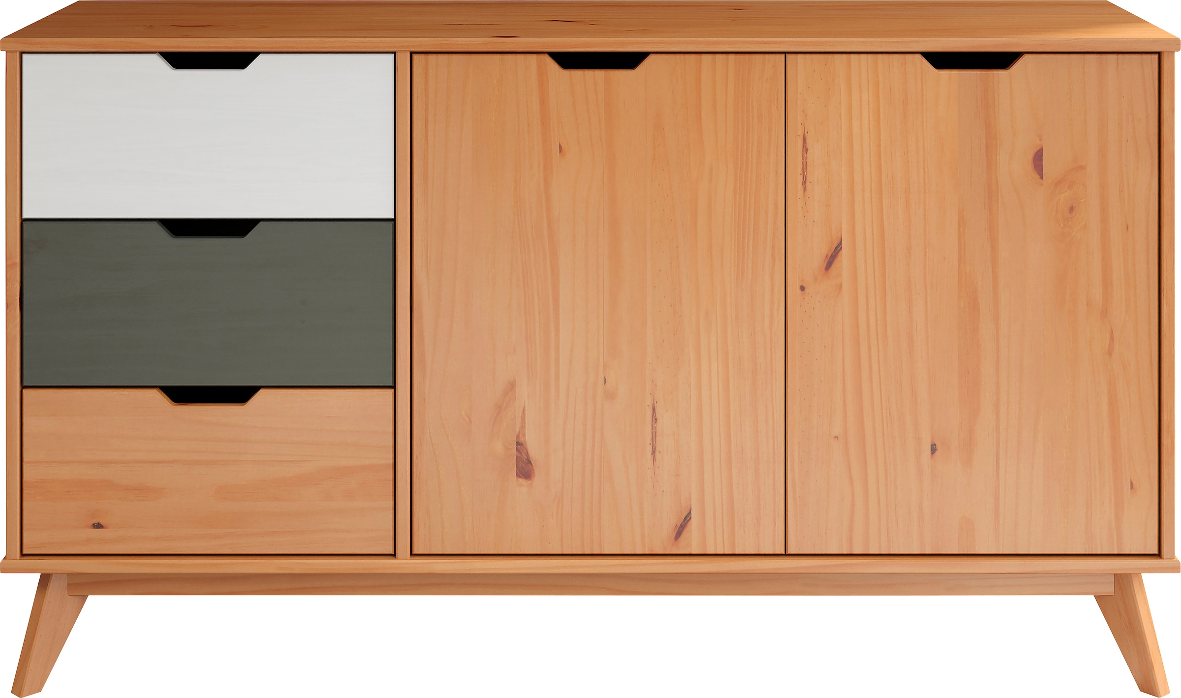 INTER-FURN Sideboard »Scandik«, Kommode, praktisch und aus massiver Kiefer, Breite 140 cm