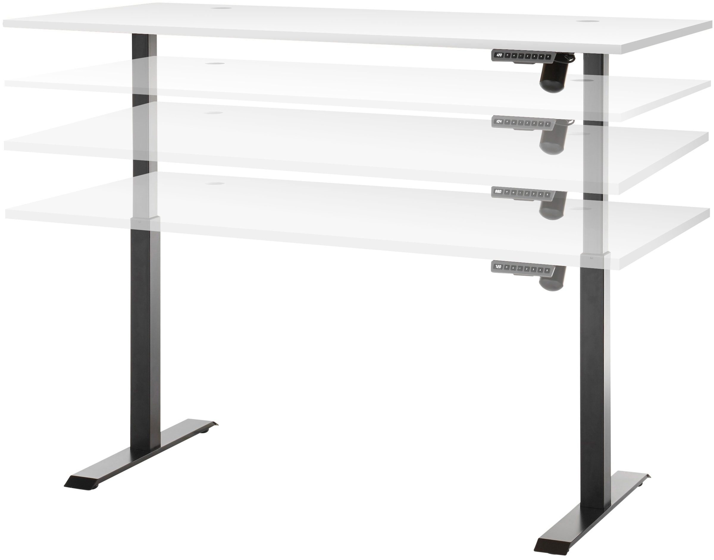 BEGA OFFICE Schreibtisch »Tim, elektrisch höhenverstellbarer Desk«, mit Anzeige und 4 Memory-Tasten, Breite 150 cm