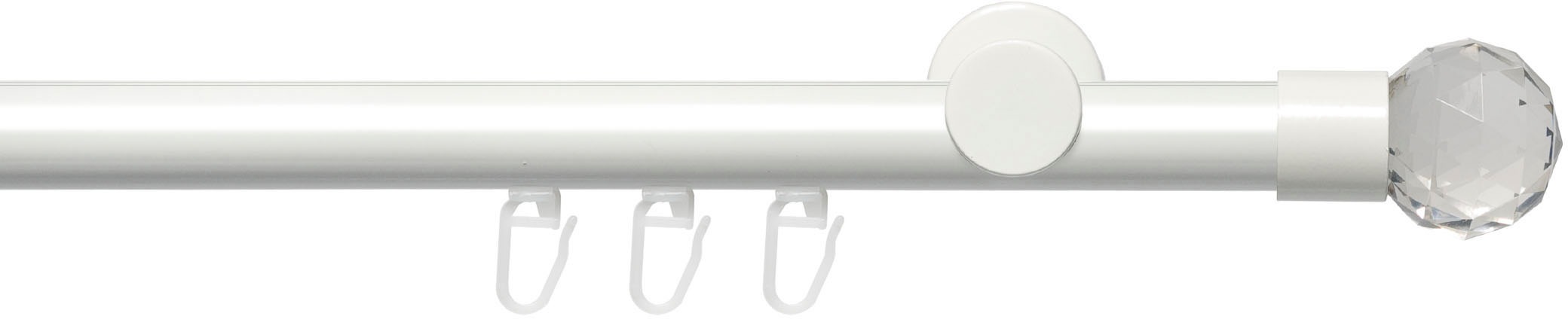 Liedeco Gardinenstange »Innenlaufgarnitur 20 mm Power Facettkugel«, 1 läufig-läufig, Fixmaß, Gardinenstange Komplett
