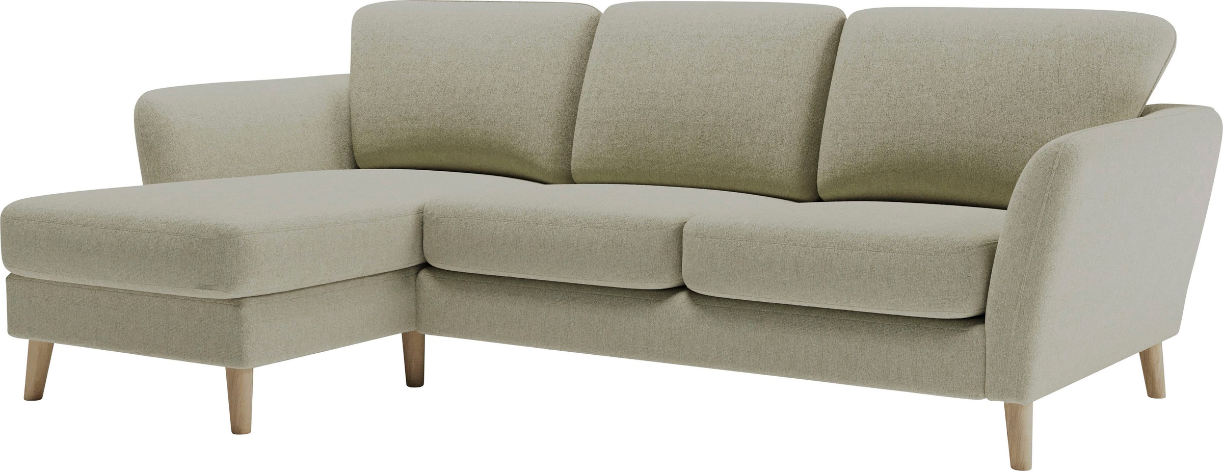 Home affaire Ecksofa »MARSEILLE (242/152cm),L-Form, Rec. rechts/links«, Massivholzbeine aus Eiche, in verschieden Bezügen und Farbvarianten